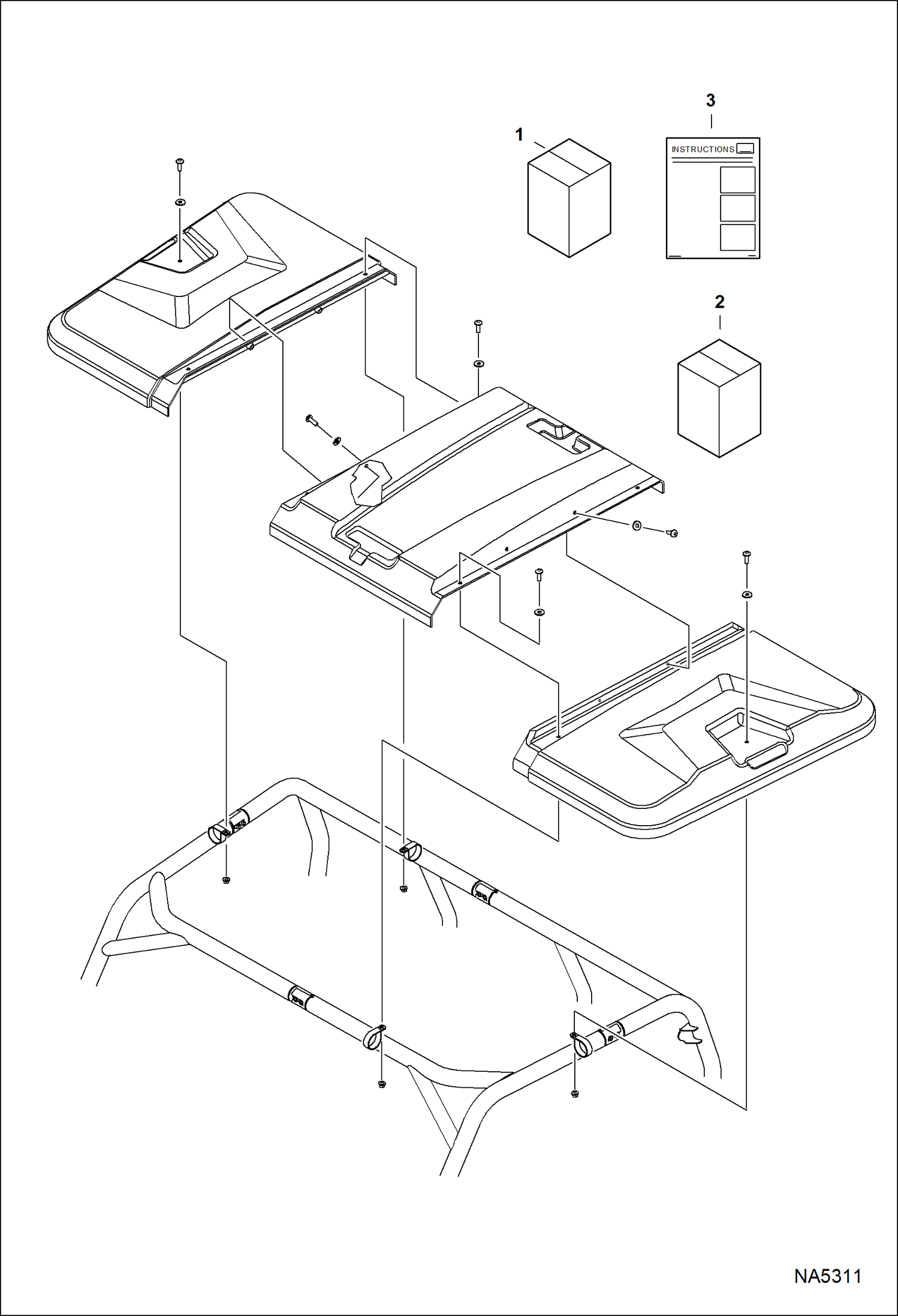 Схема запчастей Bobcat 3200 - CANOPY KIT (Sport Roof) ACCESSORIES & OPTIONS