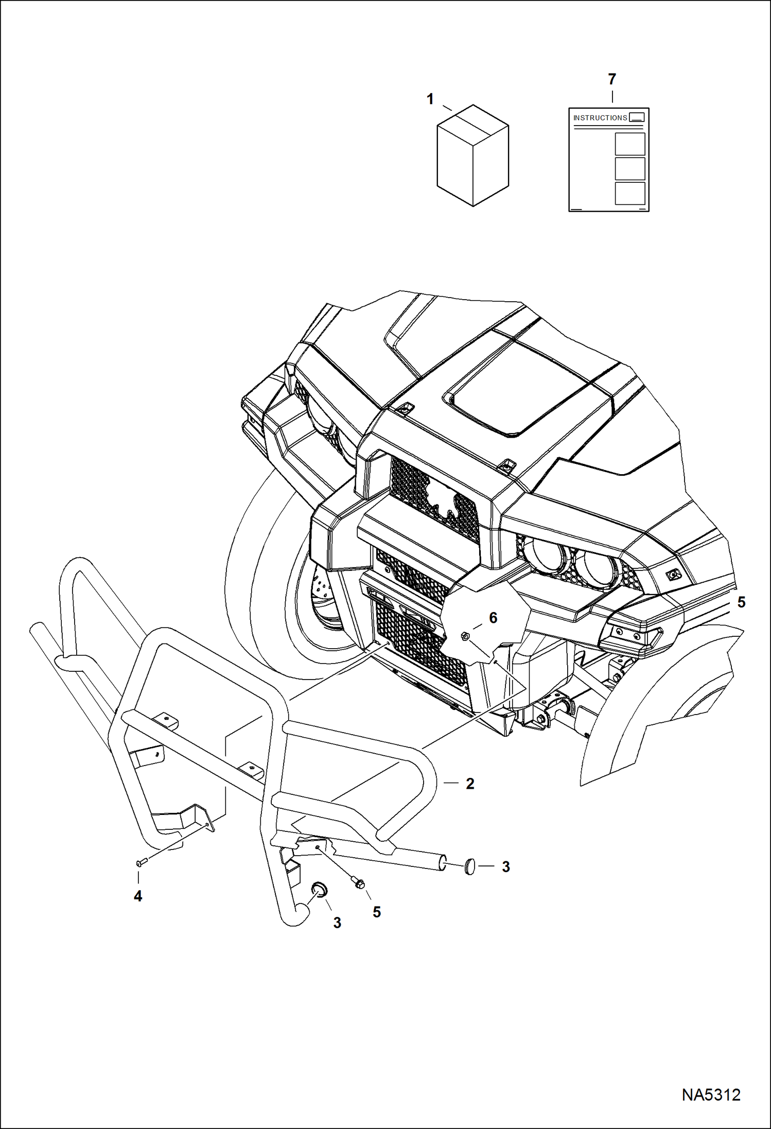 Схема запчастей Bobcat 3200 - GRILL GUARD KIT ACCESSORIES & OPTIONS