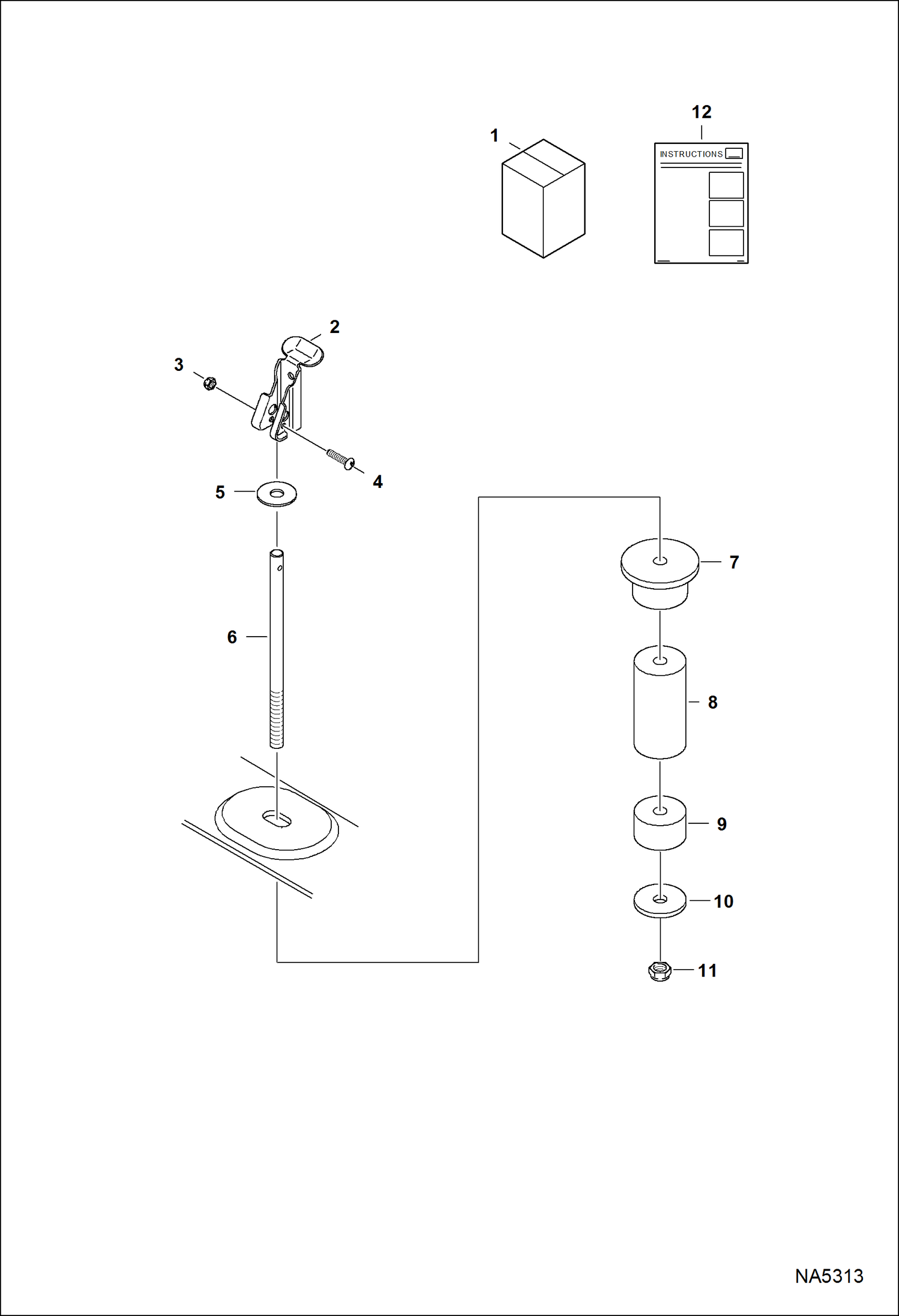 Схема запчастей Bobcat 3200 - BOX ANCHOR KIT ACCESSORIES & OPTIONS