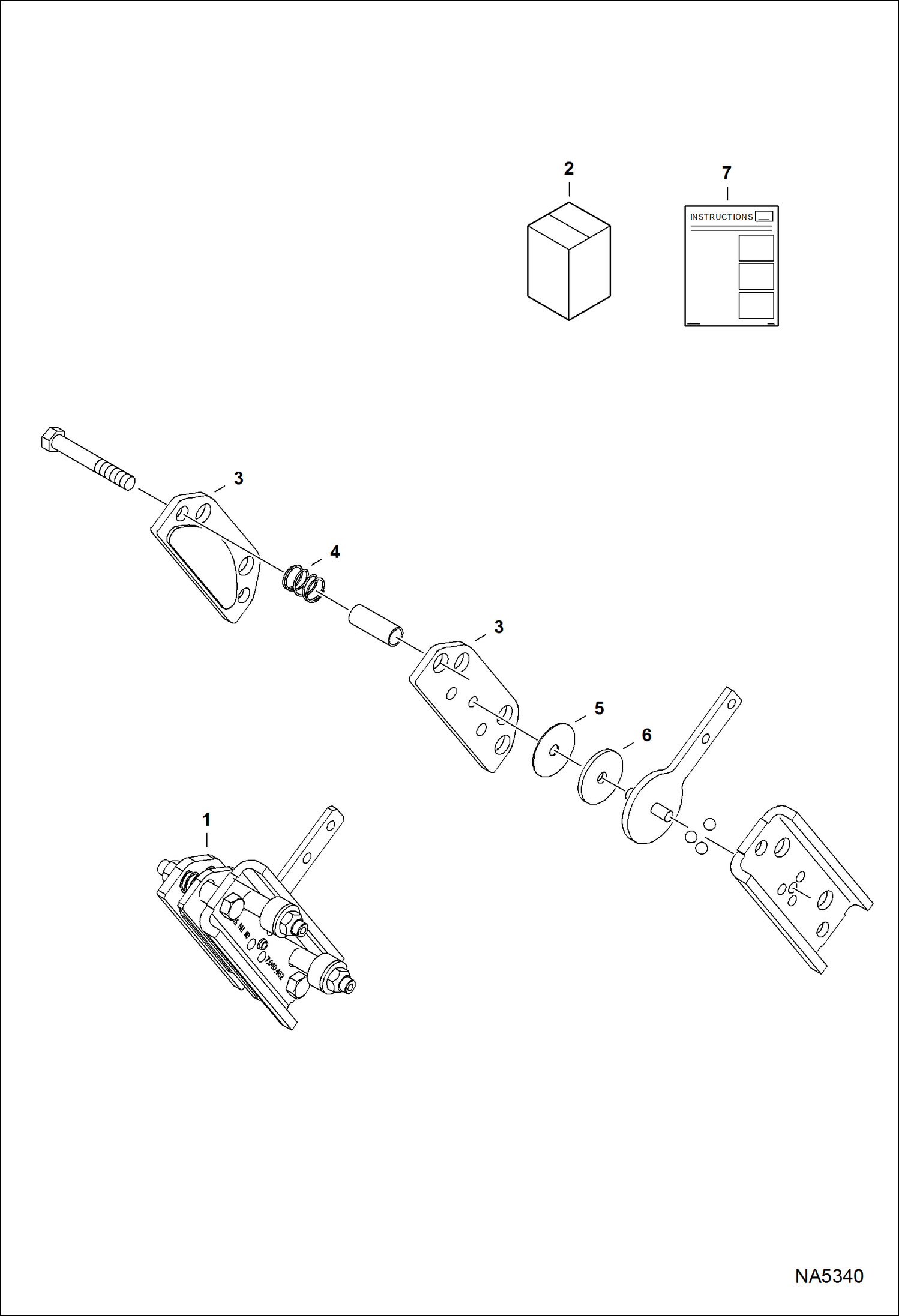 Схема запчастей Bobcat 3400 - PARK BRAKE ASSY STEERING & SUSPENSION