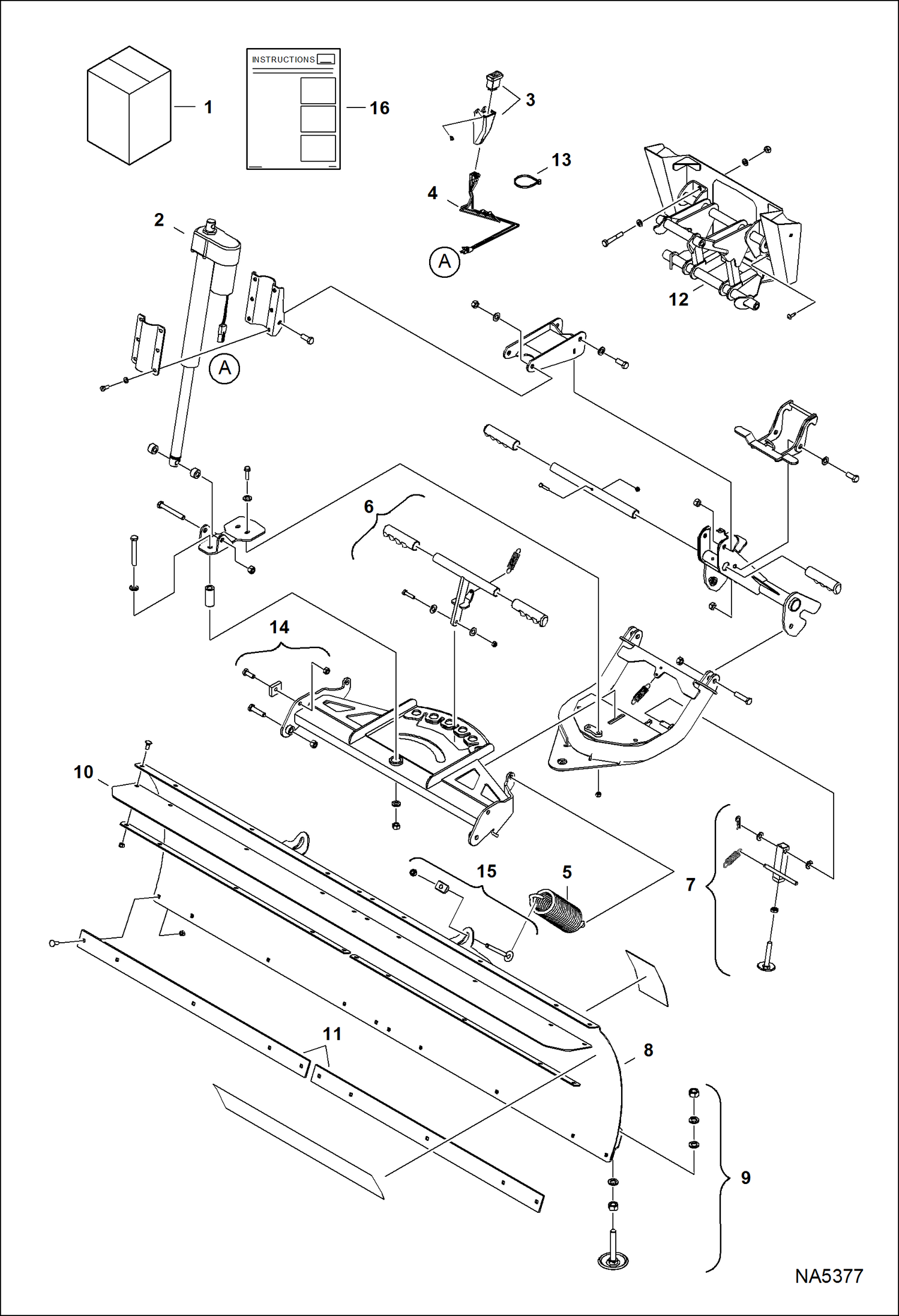 Схема запчастей Bobcat SNOW BLADE - SNOW BLADE (72 Snow Plow Kit) Универсальный мини-грузовик