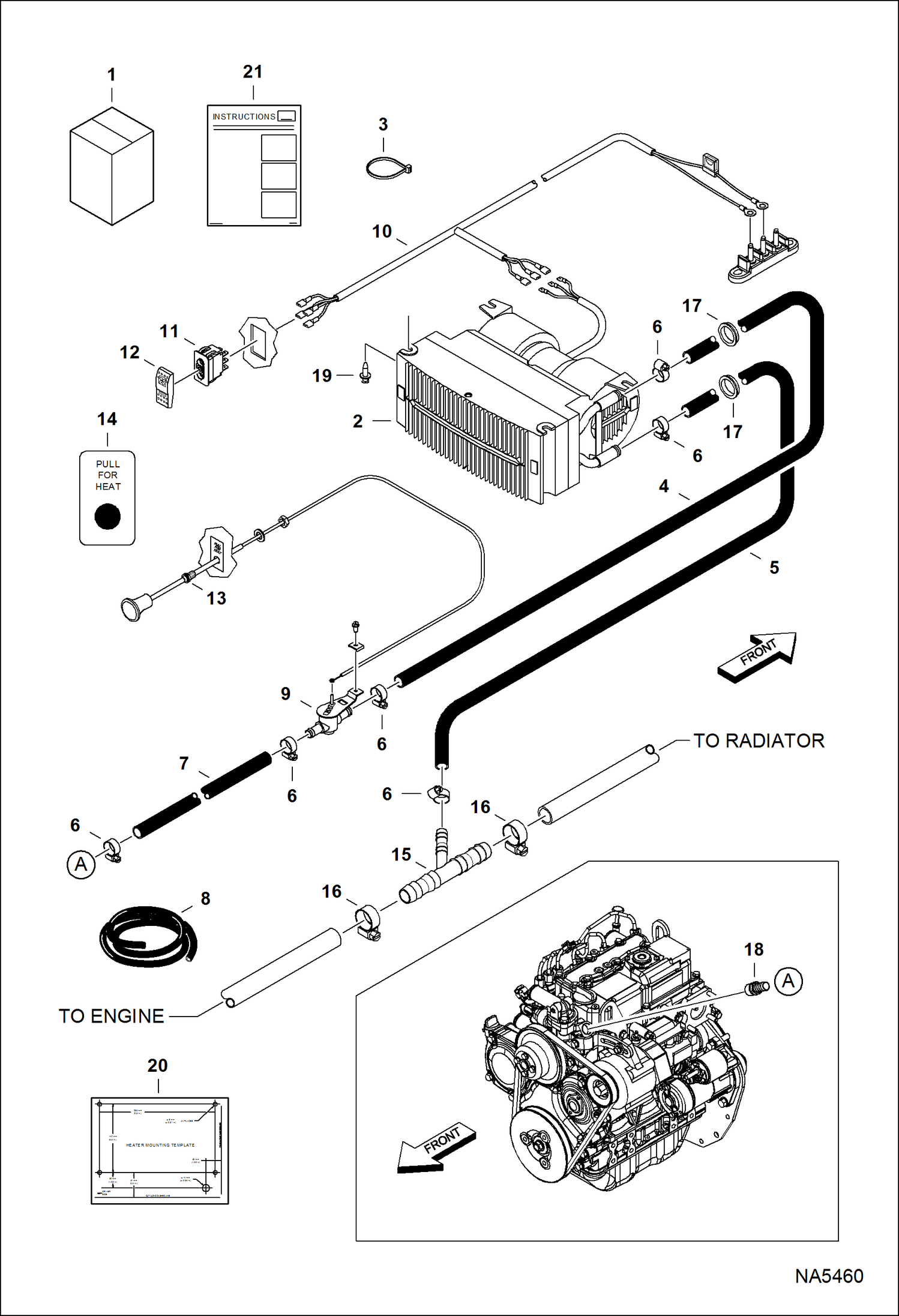 Схема запчастей Bobcat 3400 - HEATER KIT ACCESSORIES & OPTIONS