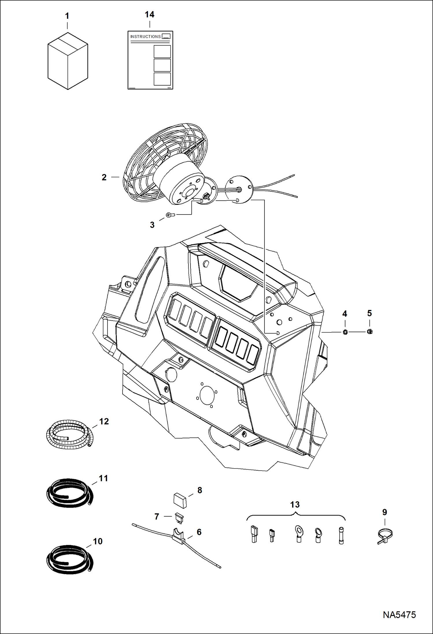 Схема запчастей Bobcat 3200 - DEFROSTER FAN KIT ACCESSORIES & OPTIONS