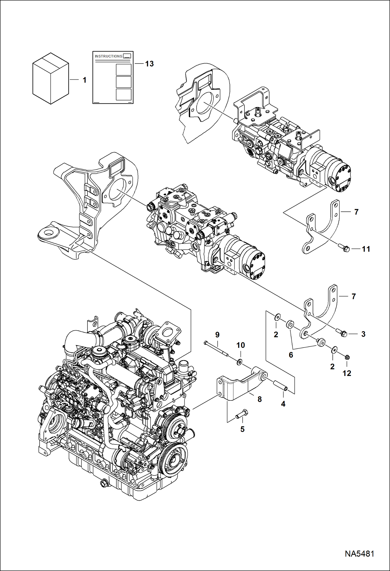 Схема запчастей Bobcat S-Series - ISOLATOR MOUNT KIT (Cast Mount) ACCESSORIES & OPTIONS