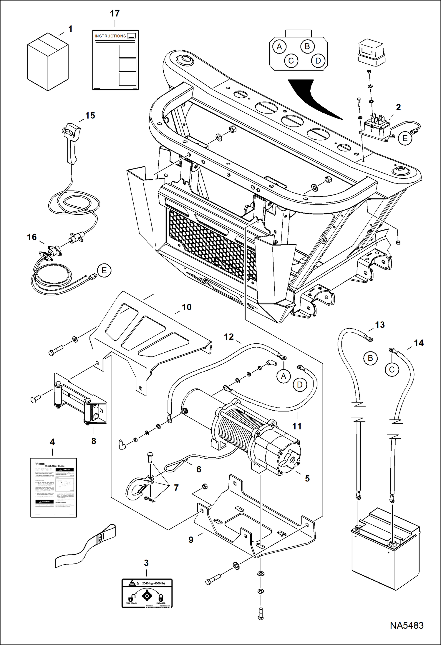 Схема запчастей Bobcat 3200 - WINCH KIT ACCESSORIES & OPTIONS