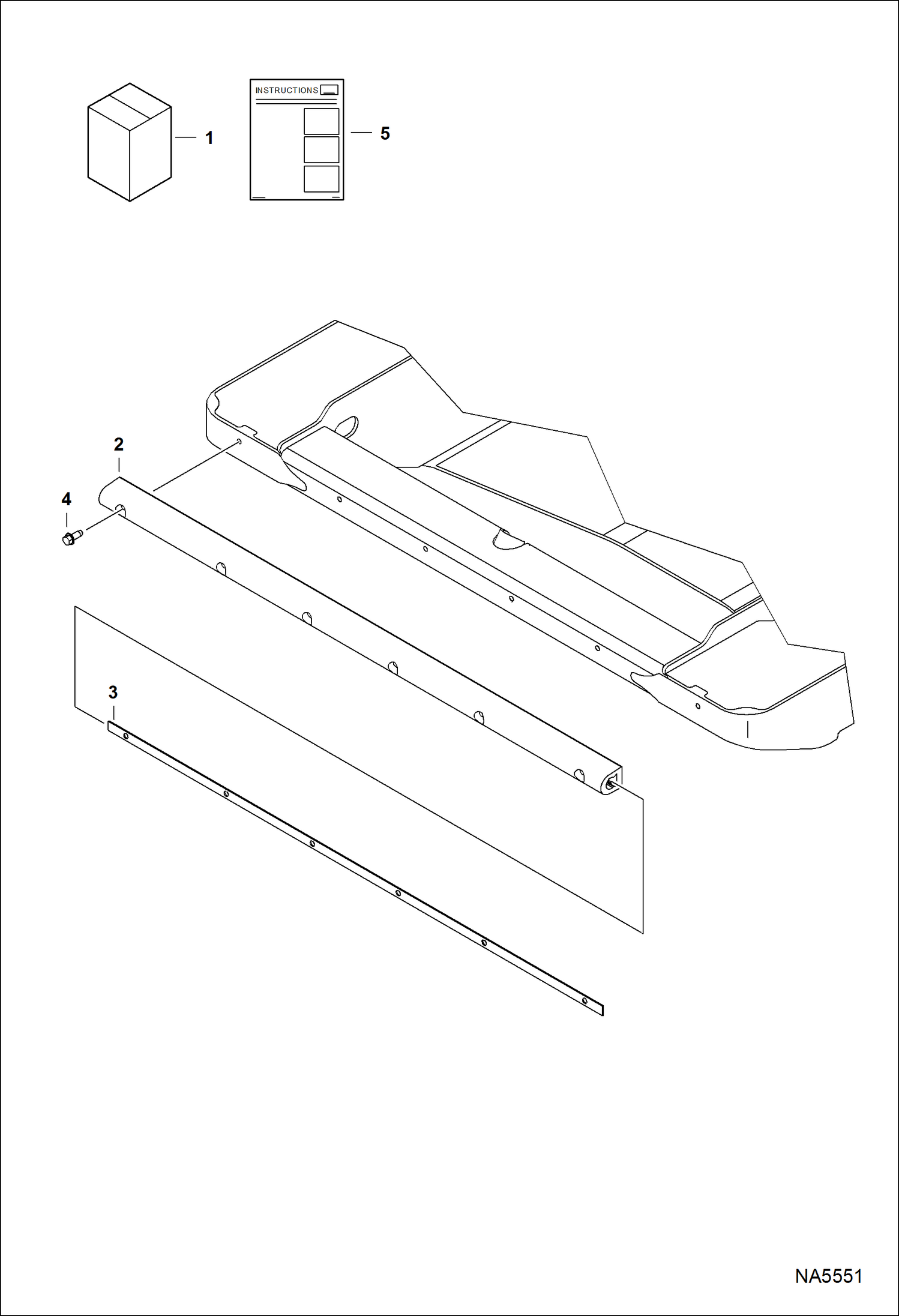 Схема запчастей Bobcat A-Series - BUMPER KIT (Rear) ACCESSORIES & OPTIONS