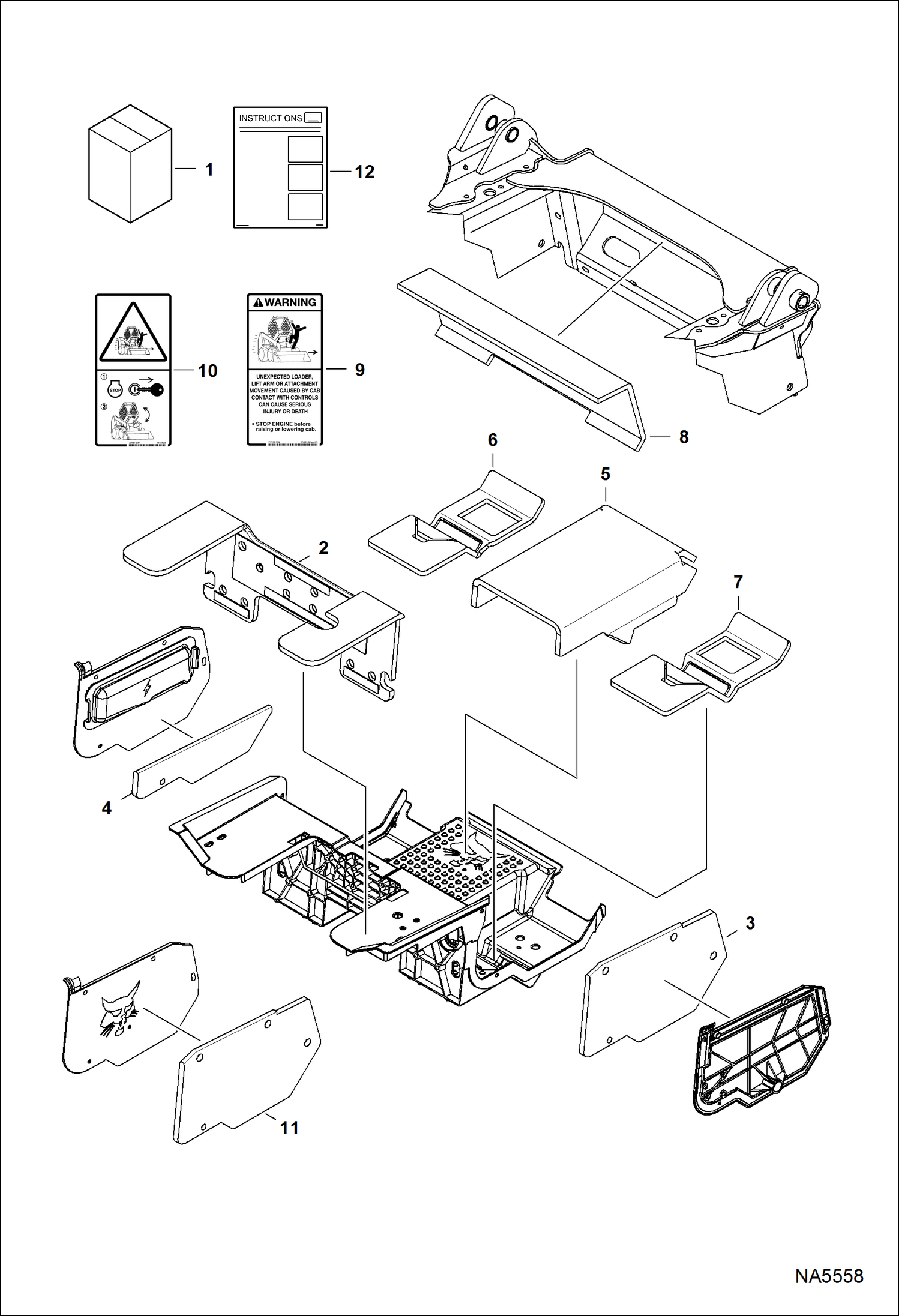 Схема запчастей Bobcat S-Series - SOUND/NOISE REDUCTION KIT (Deluxe) (Manual Controls) ACCESSORIES & OPTIONS