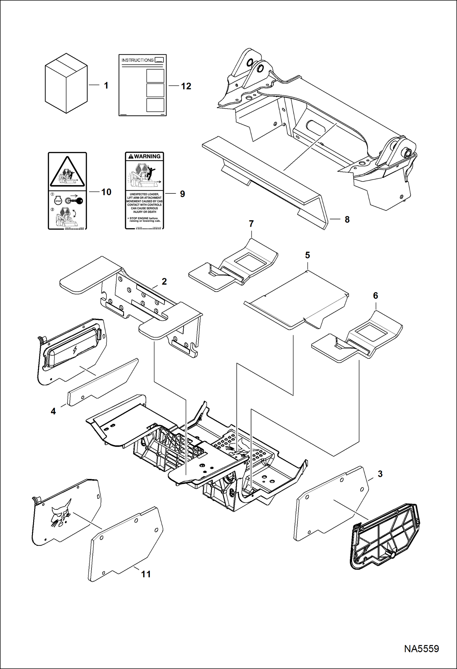 Схема запчастей Bobcat T-Series - SOUND/NOISE REDUCTION KIT (Deluxe) (Manual Controls) ACCESSORIES & OPTIONS