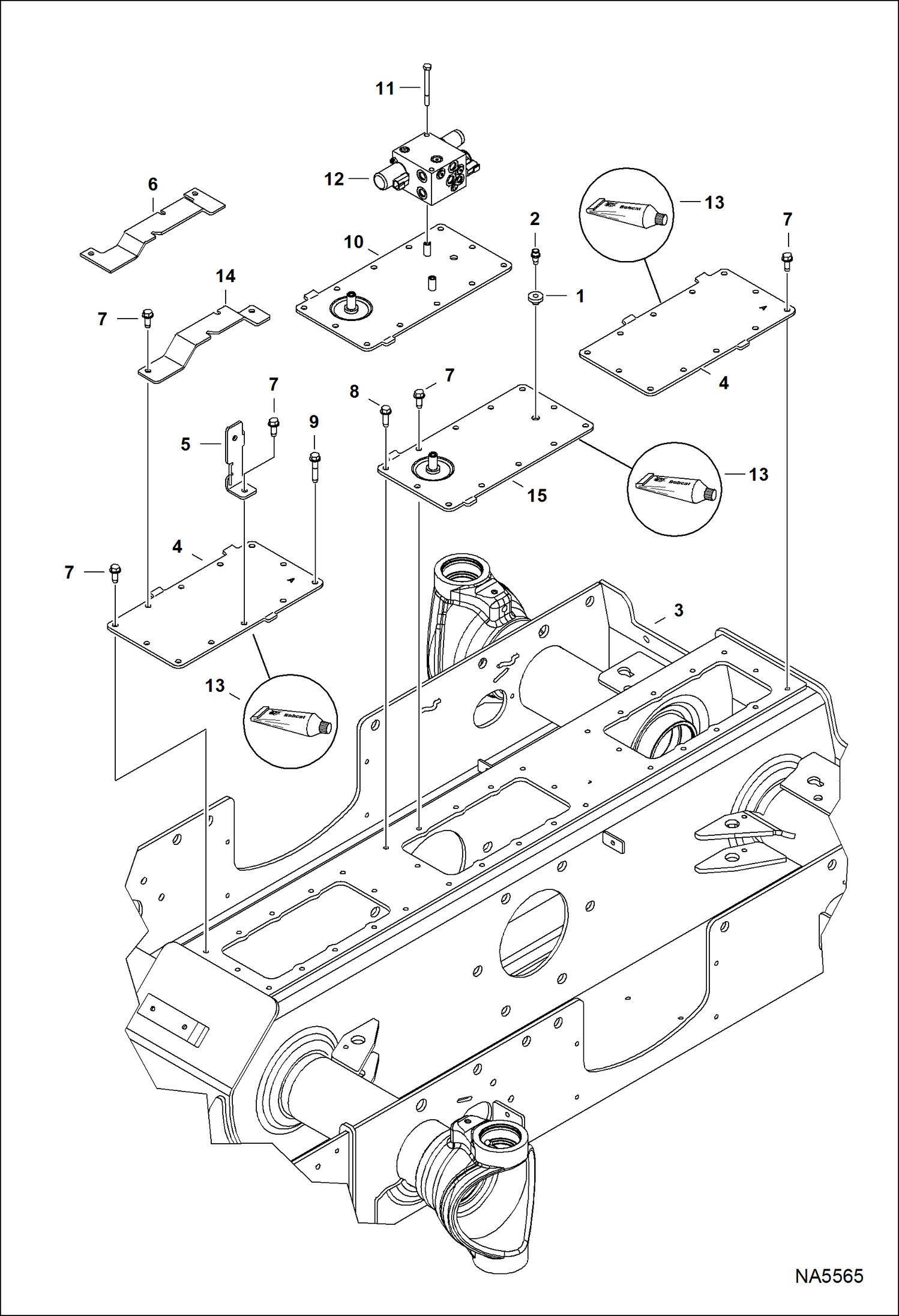 Схема запчастей Bobcat A-Series - CHAINCASE COVERS DRIVE TRAIN