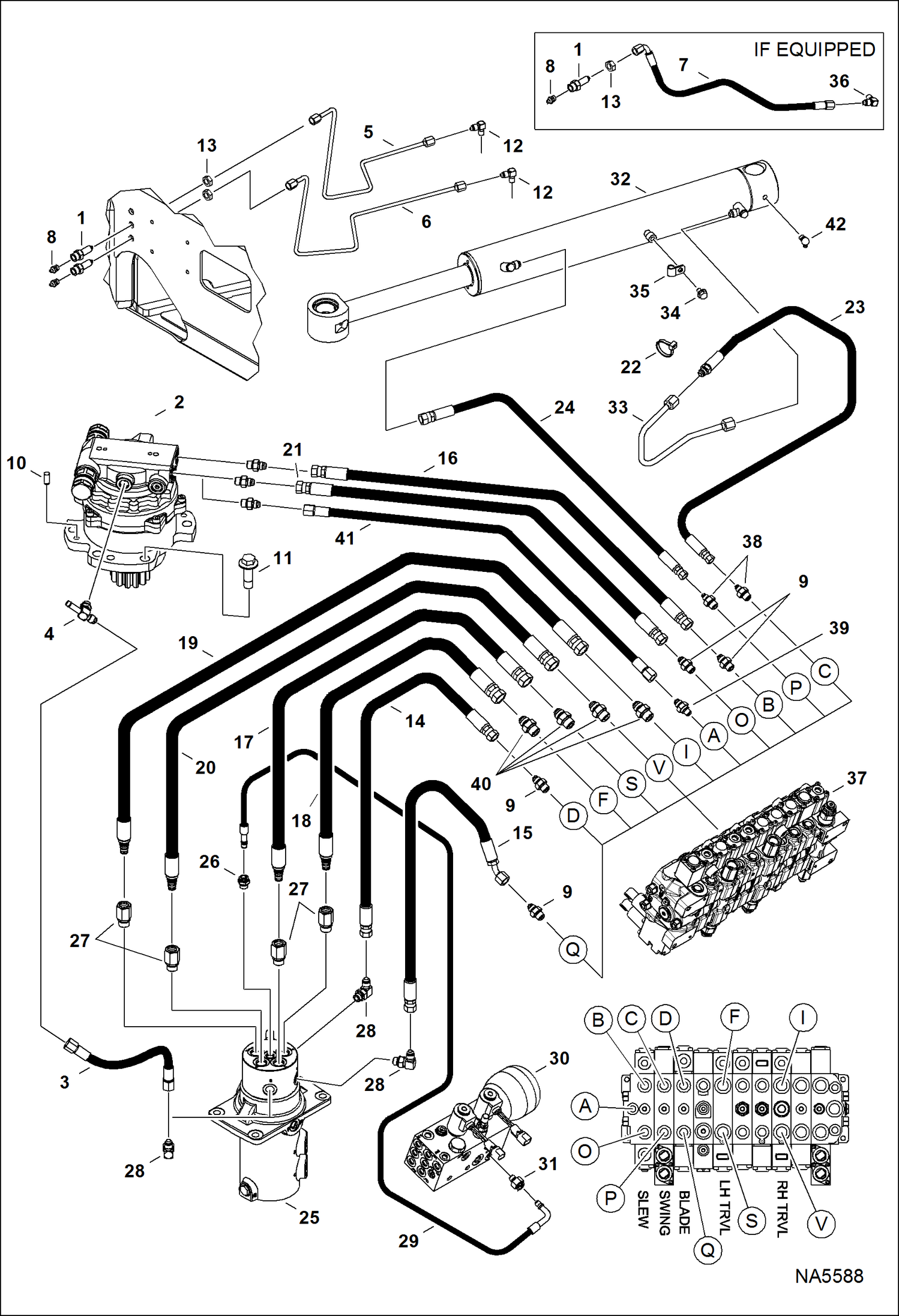 Схема запчастей Bobcat E26 - HYDRAULIC CIRCUITRY (Upper/Swing) HYDRAULIC SYSTEM