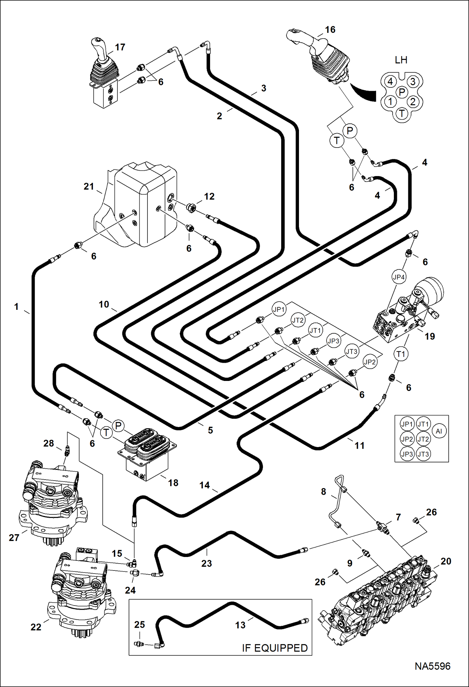 Схема запчастей Bobcat E26 - HYDRAULIC CIRCUITRY (Pilot W/O and W/ JPS Contd) HYDRAULIC SYSTEM