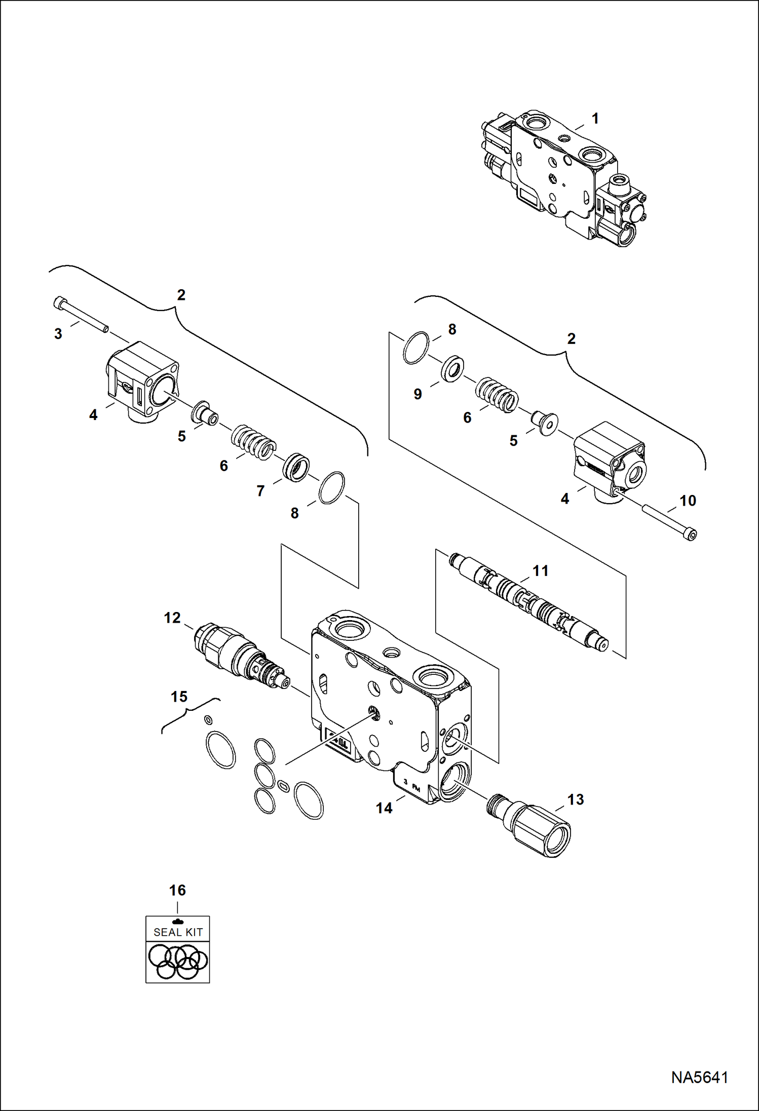 Схема запчастей Bobcat E25 - HYDRAULIC CONTROL VALVE (Left Travel Section) HYDRAULIC SYSTEM