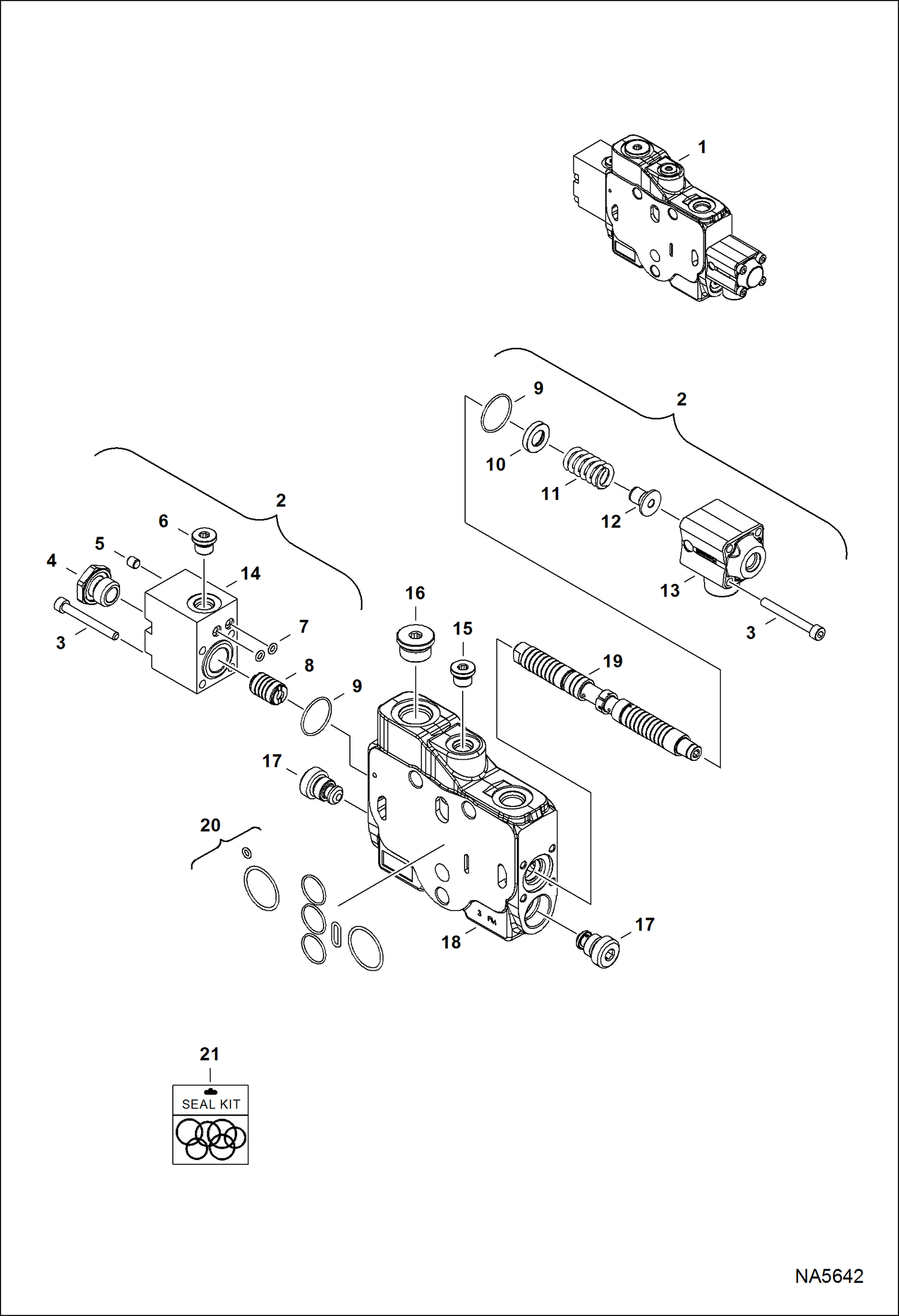 Схема запчастей Bobcat E25 - HYDRAULIC CONTROL VALVE (Boost Section) HYDRAULIC SYSTEM