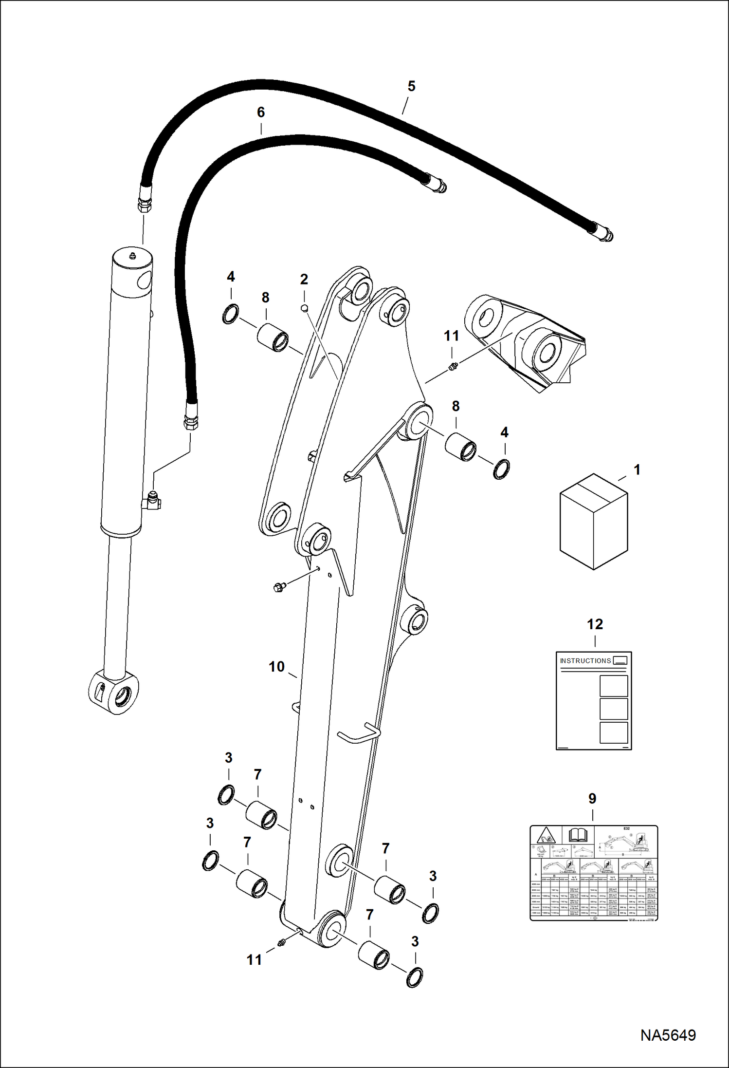 Схема запчастей Bobcat E32 - ARM KIT (Standard) ACCESSORIES & OPTIONS