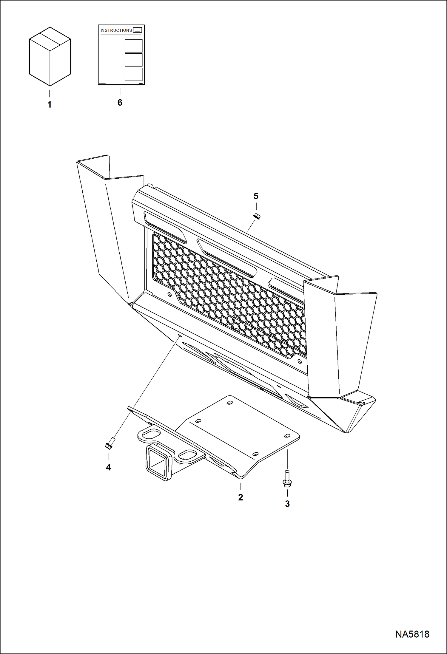 Схема запчастей Bobcat 3200 - FRONT RECEIVER KIT ACCESSORIES & OPTIONS