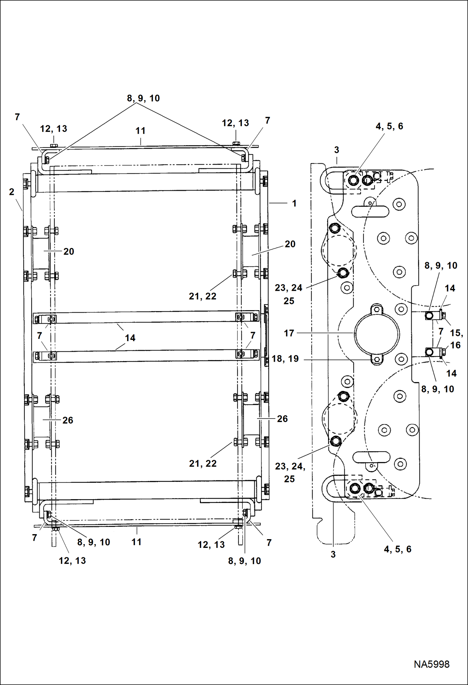 Схема запчастей Bobcat DOUBLE DRUM ROLLER - MAIN FRAME MAIN FRAME