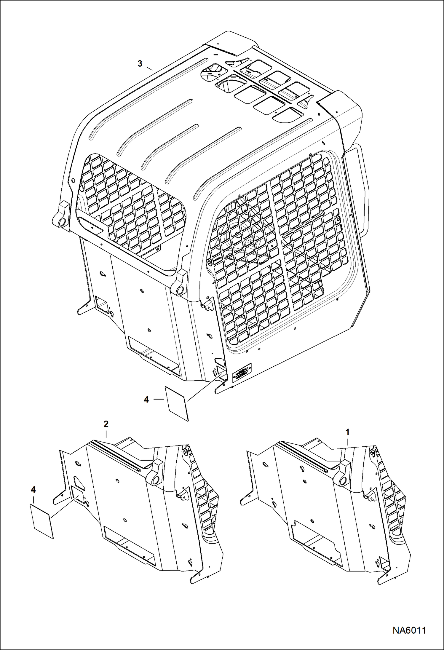 Схема запчастей Bobcat S-Series - OPERATOR CAB (Cab Replacement) MAIN FRAME