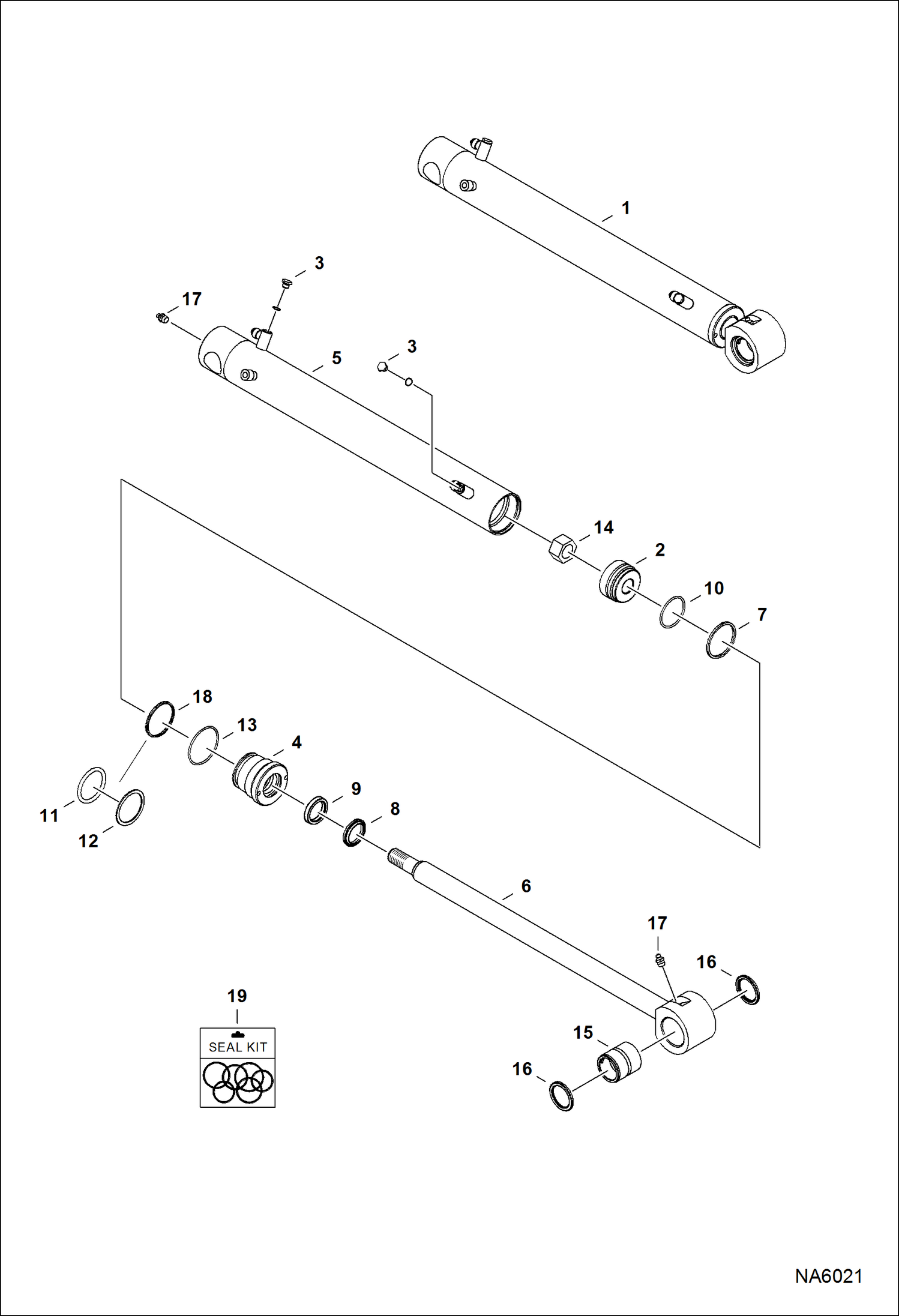 Схема запчастей Bobcat E25 - BUCKET CYLINDER HYDRAULIC SYSTEM