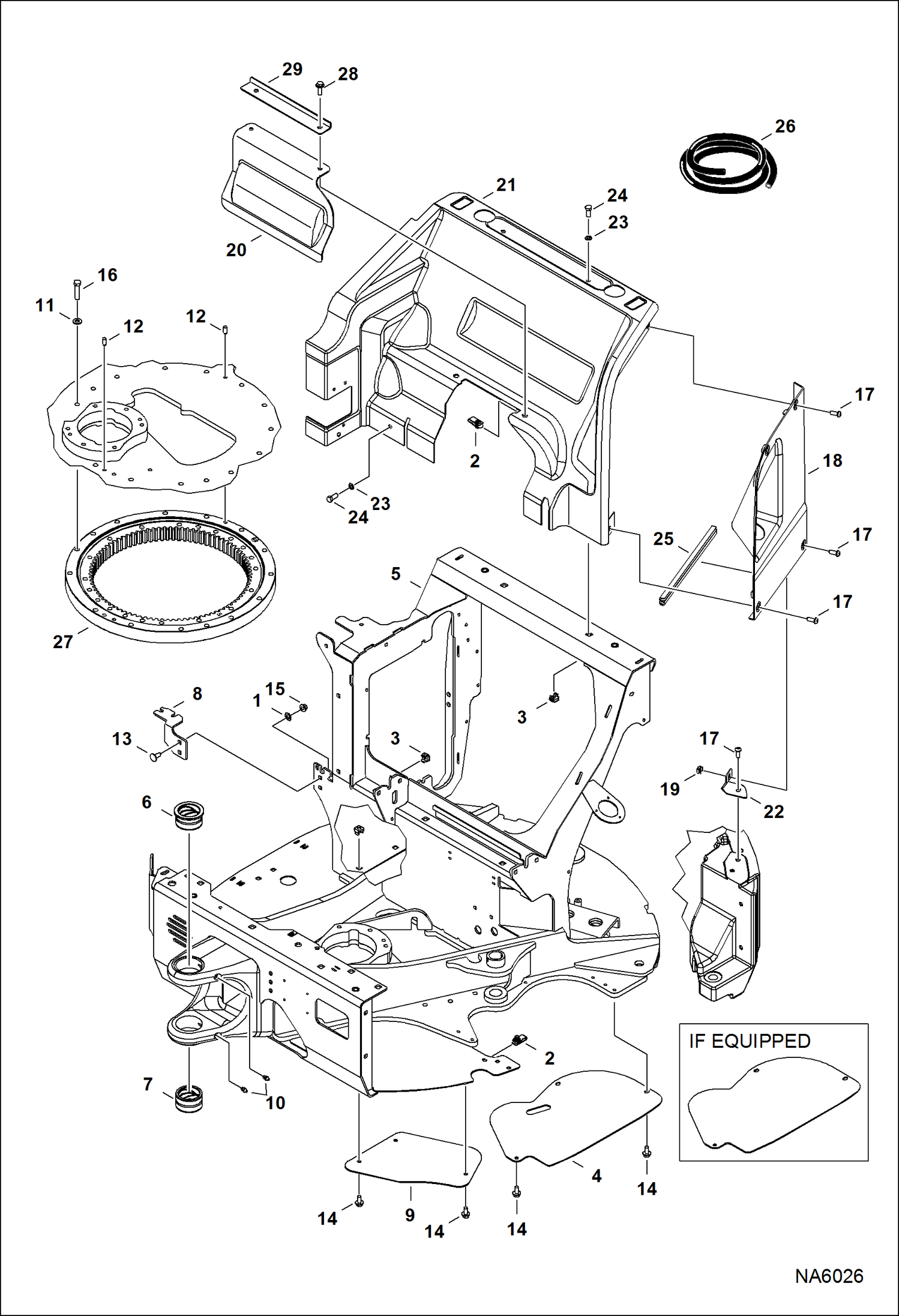 Схема запчастей Bobcat E25 - UPPERSTRUCTURE MAIN FRAME