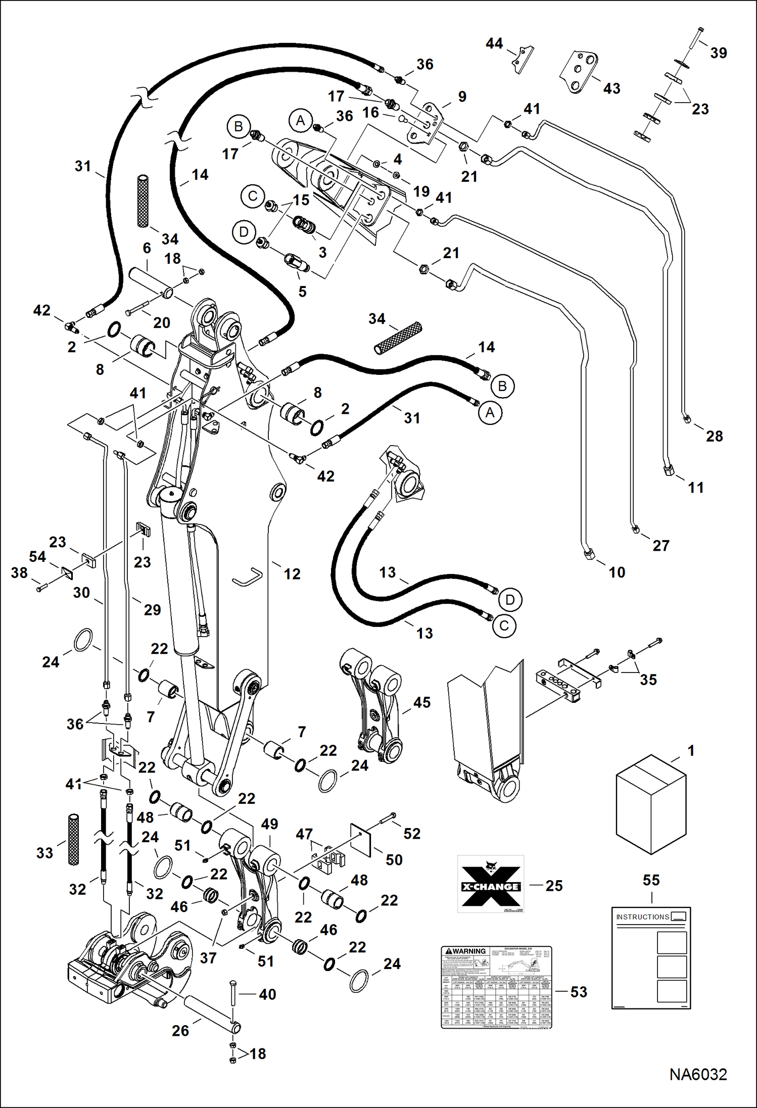 Схема запчастей Bobcat E32 - EXTENDABLE ARM (Kit) ACCESSORIES & OPTIONS