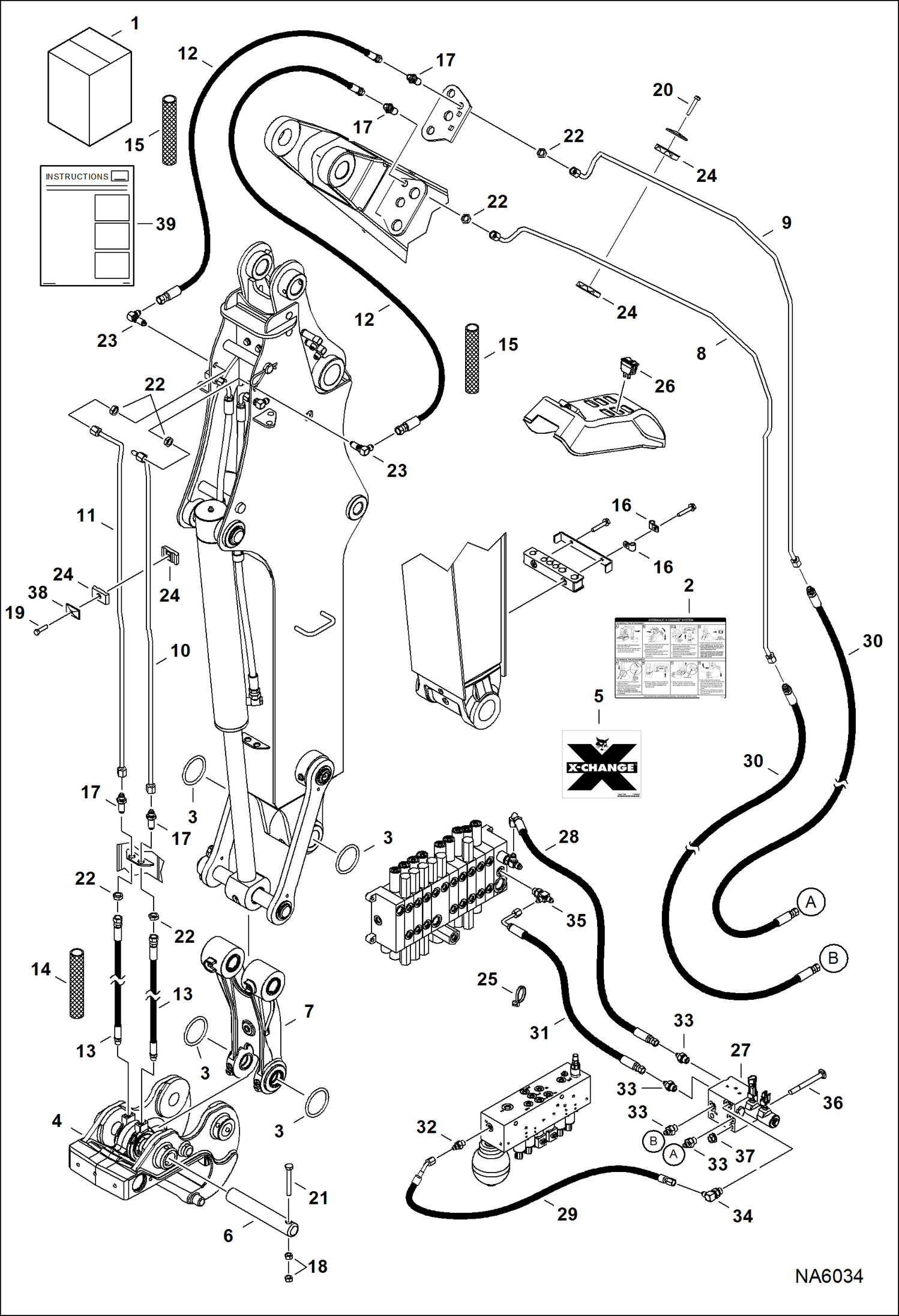 Схема запчастей Bobcat E32 - X-CHANGE (Hydraulic) (Extendable Arm) (Kit) ACCESSORIES & OPTIONS