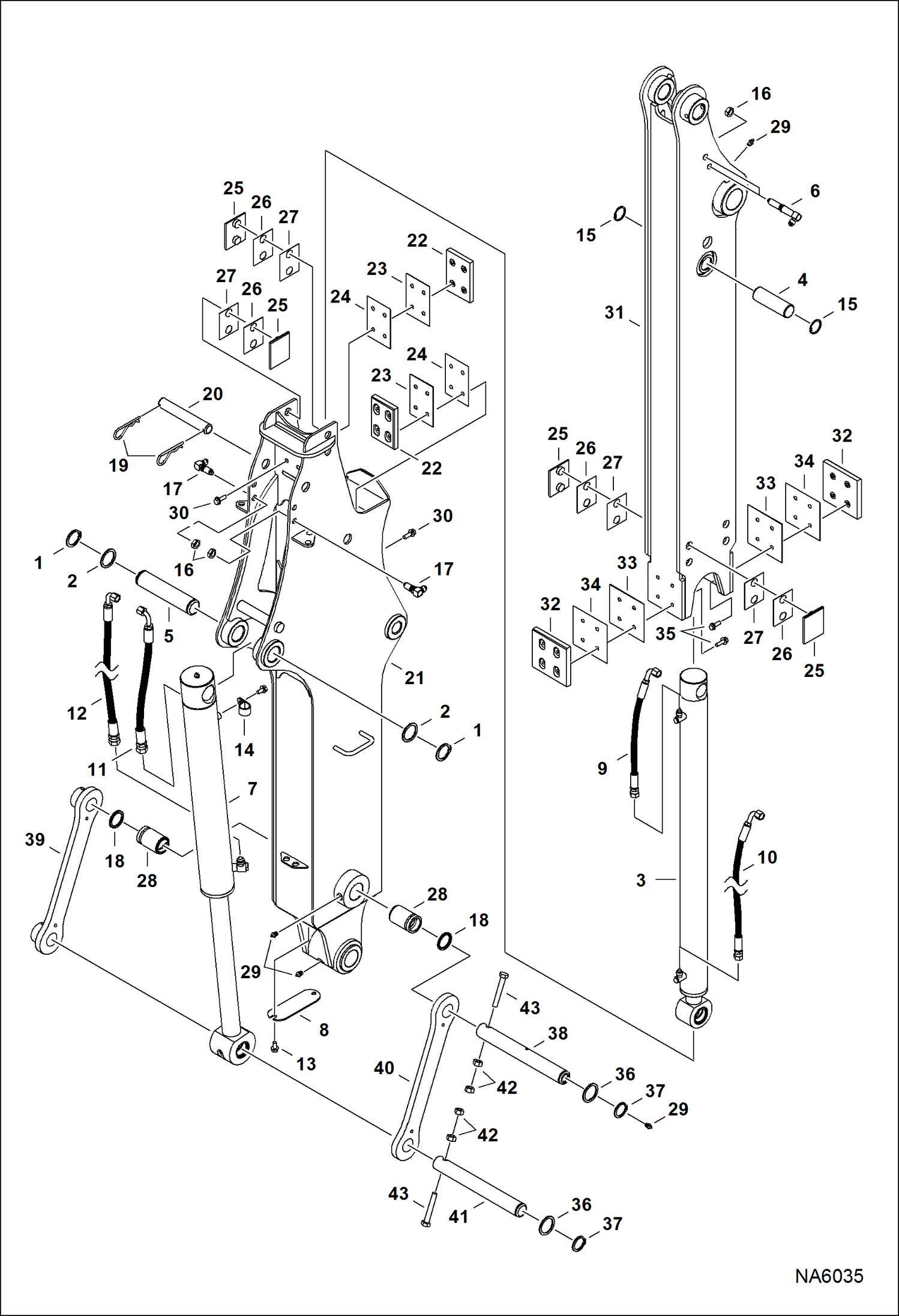 Схема запчастей Bobcat E32 - EXTENDABLE ARM (Assy) ACCESSORIES & OPTIONS