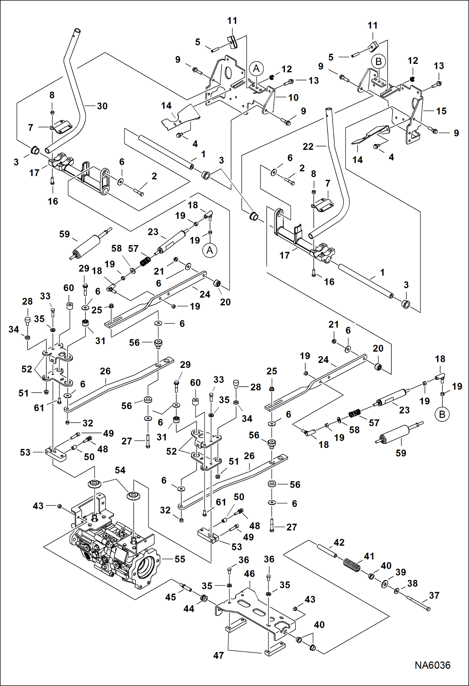 Схема запчастей Bobcat S-Series - HAND CONTROLS HYDROSTATIC SYSTEM