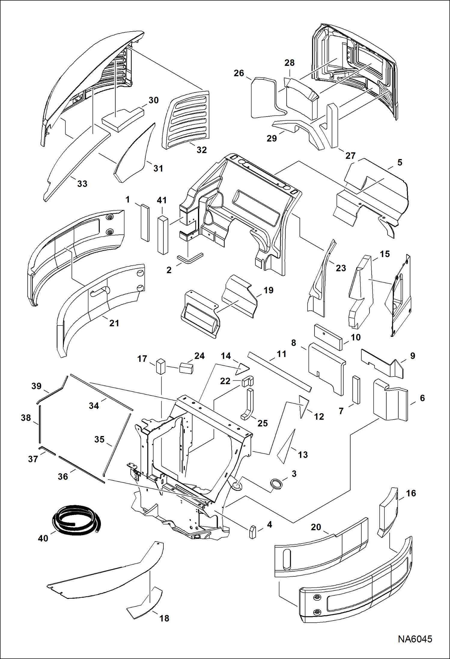 Схема запчастей Bobcat E25 - INSULATION MAIN FRAME