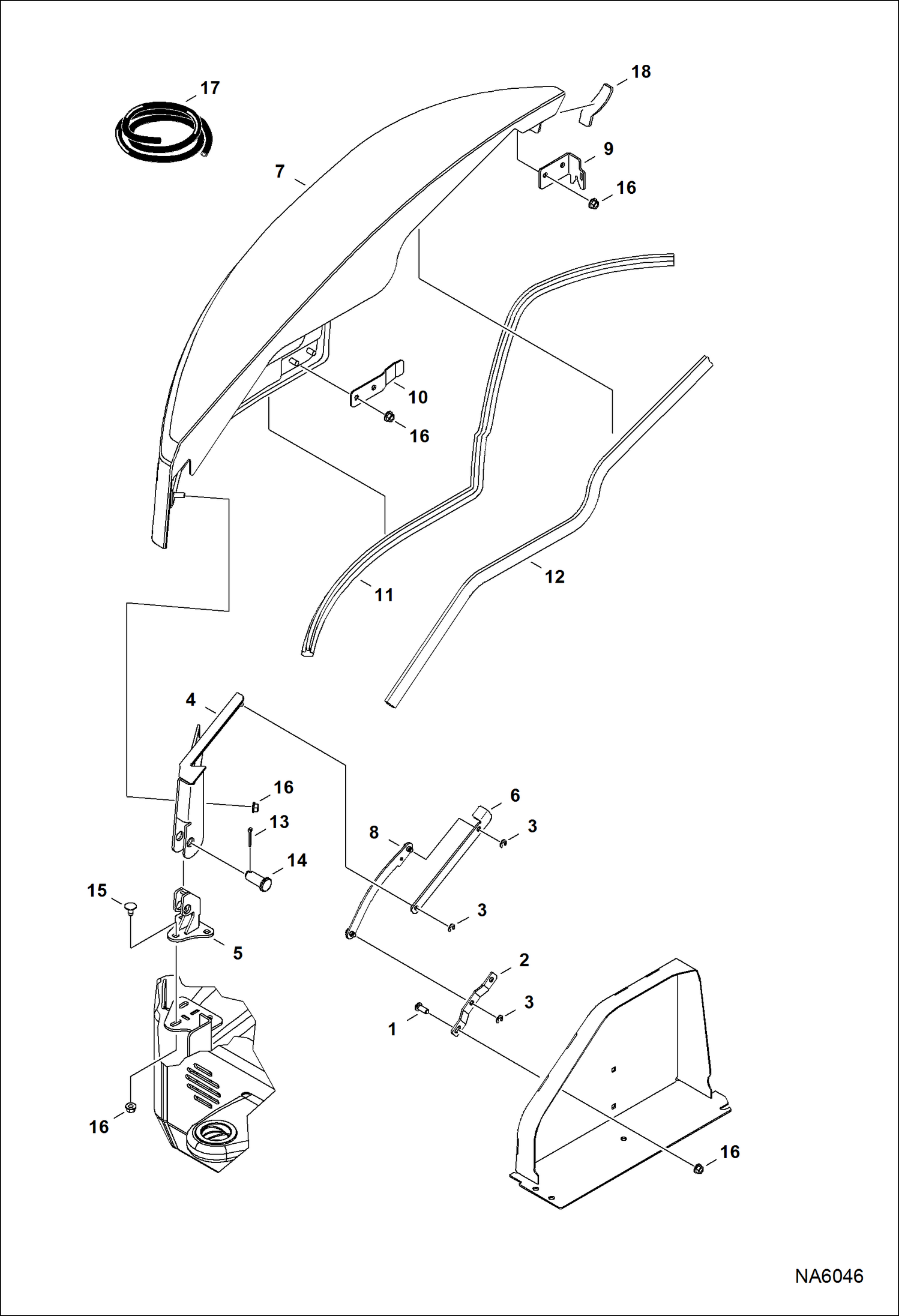 Схема запчастей Bobcat E25 - RH COVER MAIN FRAME