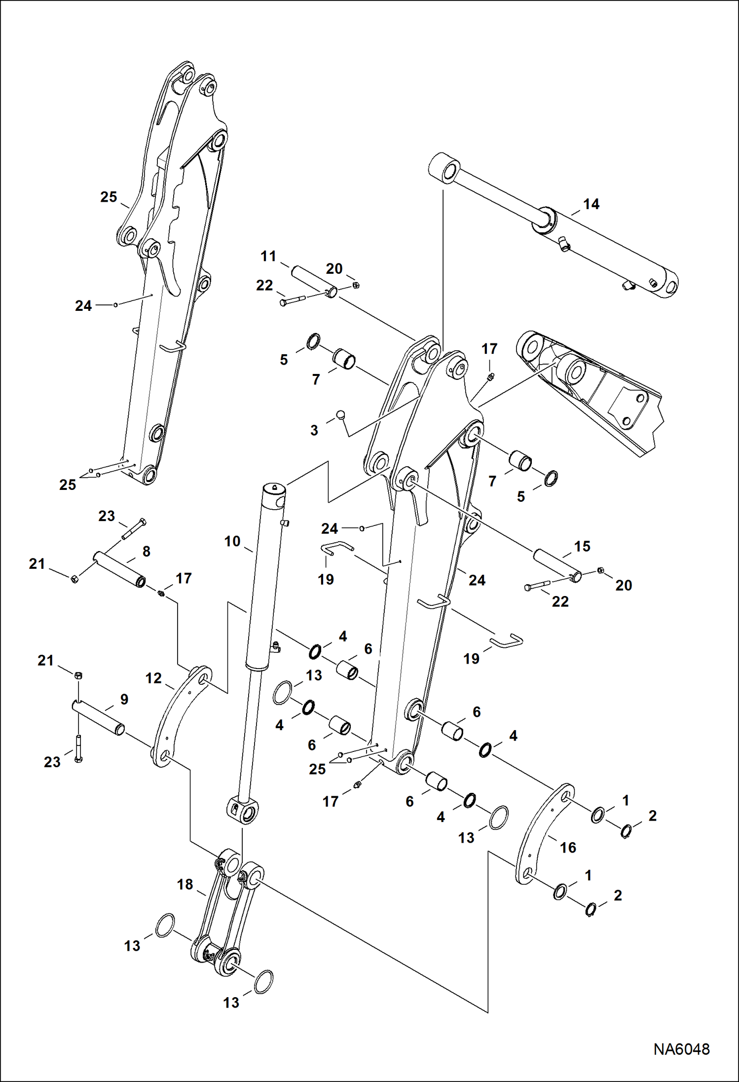 Схема запчастей Bobcat E26 - ARM WORK EQUIPMENT