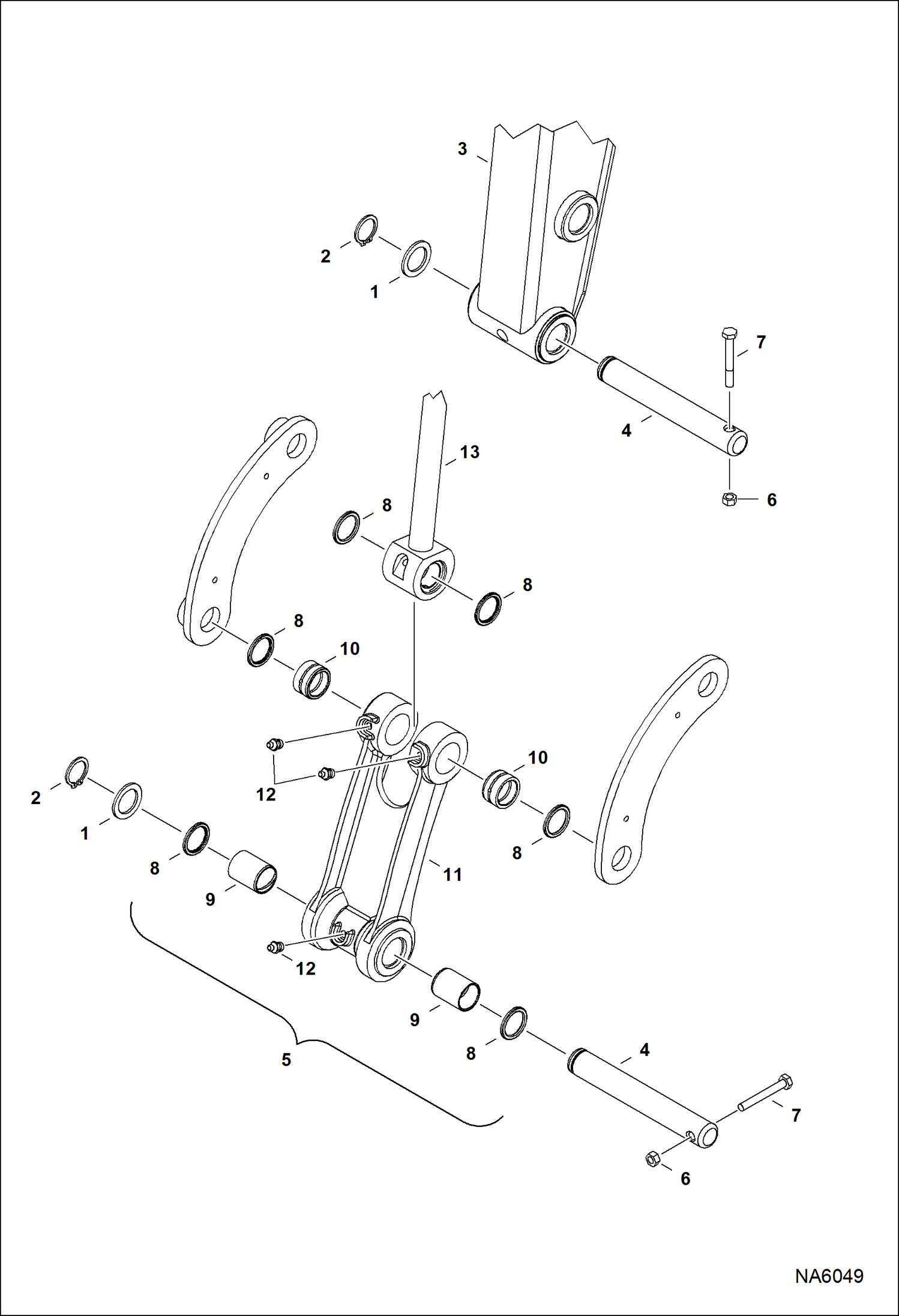 Схема запчастей Bobcat E25 - BUCKET LINK WORK EQUIPMENT