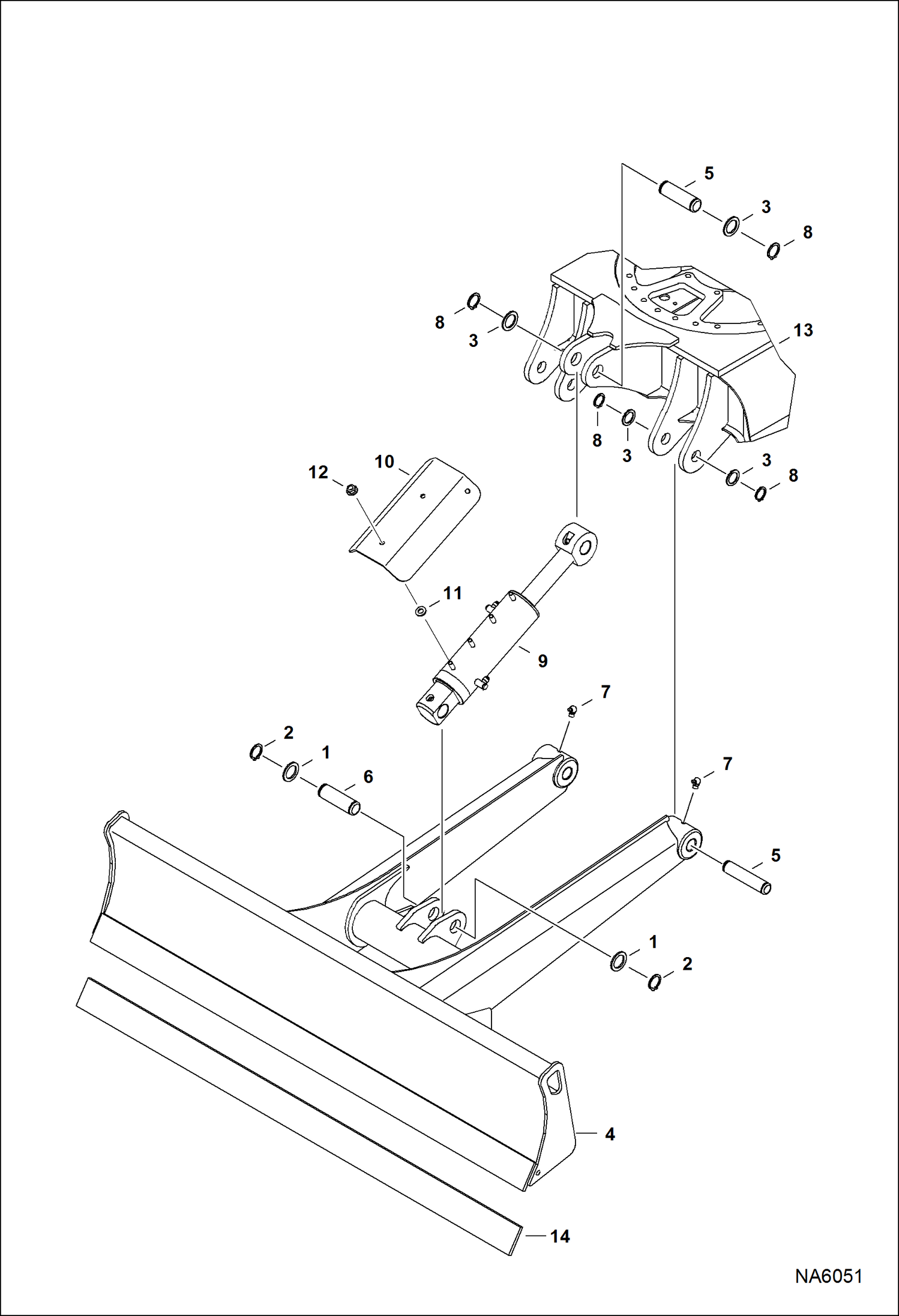 Схема запчастей Bobcat E25 - BLADE WORK EQUIPMENT