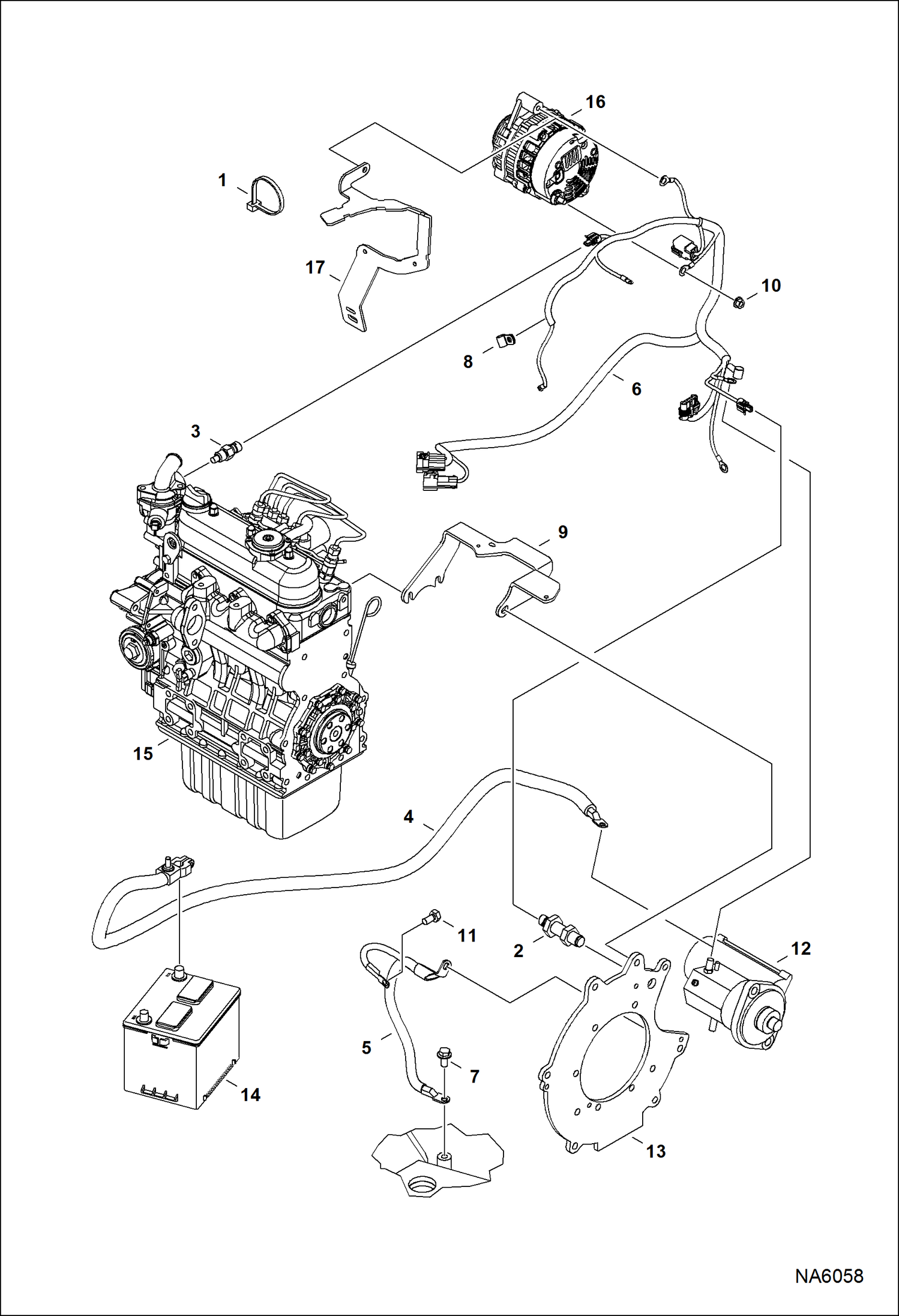 Схема запчастей Bobcat E25 - ENGINE ELECTRICAL CIRCUITRY ELECTRICAL SYSTEM