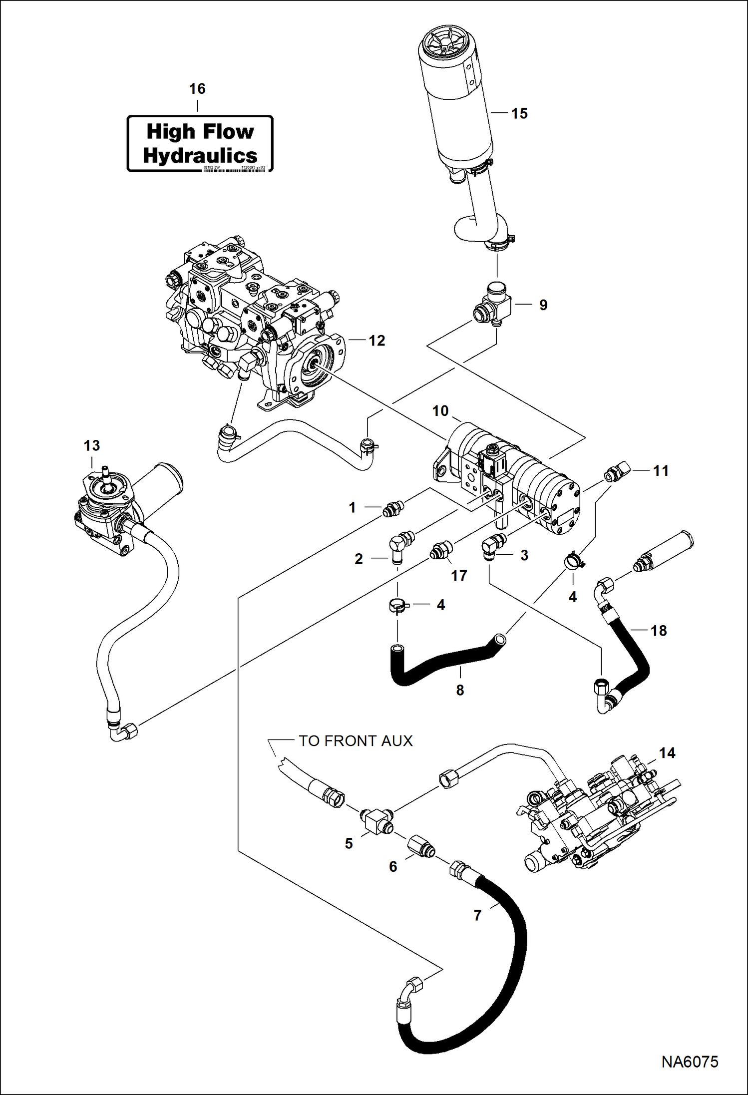 Схема запчастей Bobcat A-Series - HIGH FLOW HYDRAULICS HIGH FLOW HYDRAULICS