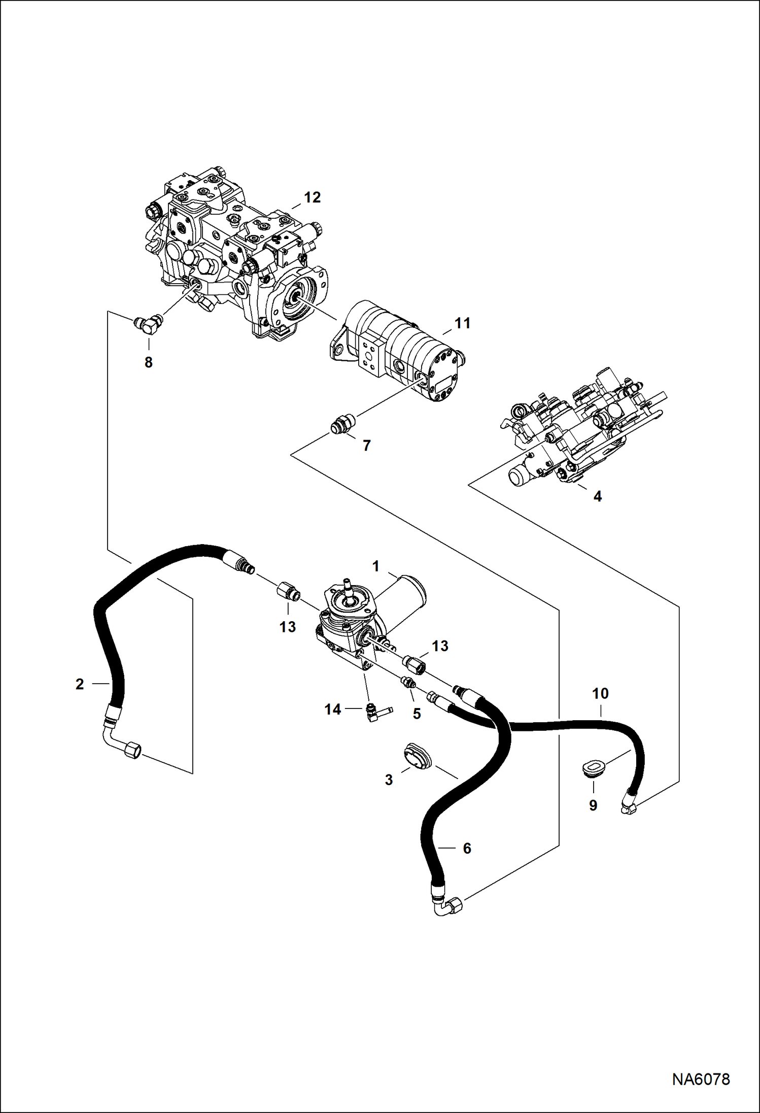 Схема запчастей Bobcat A-Series - HYDROSTATIC CIRCUITRY (Cooling Fan) HYDROSTATIC SYSTEM