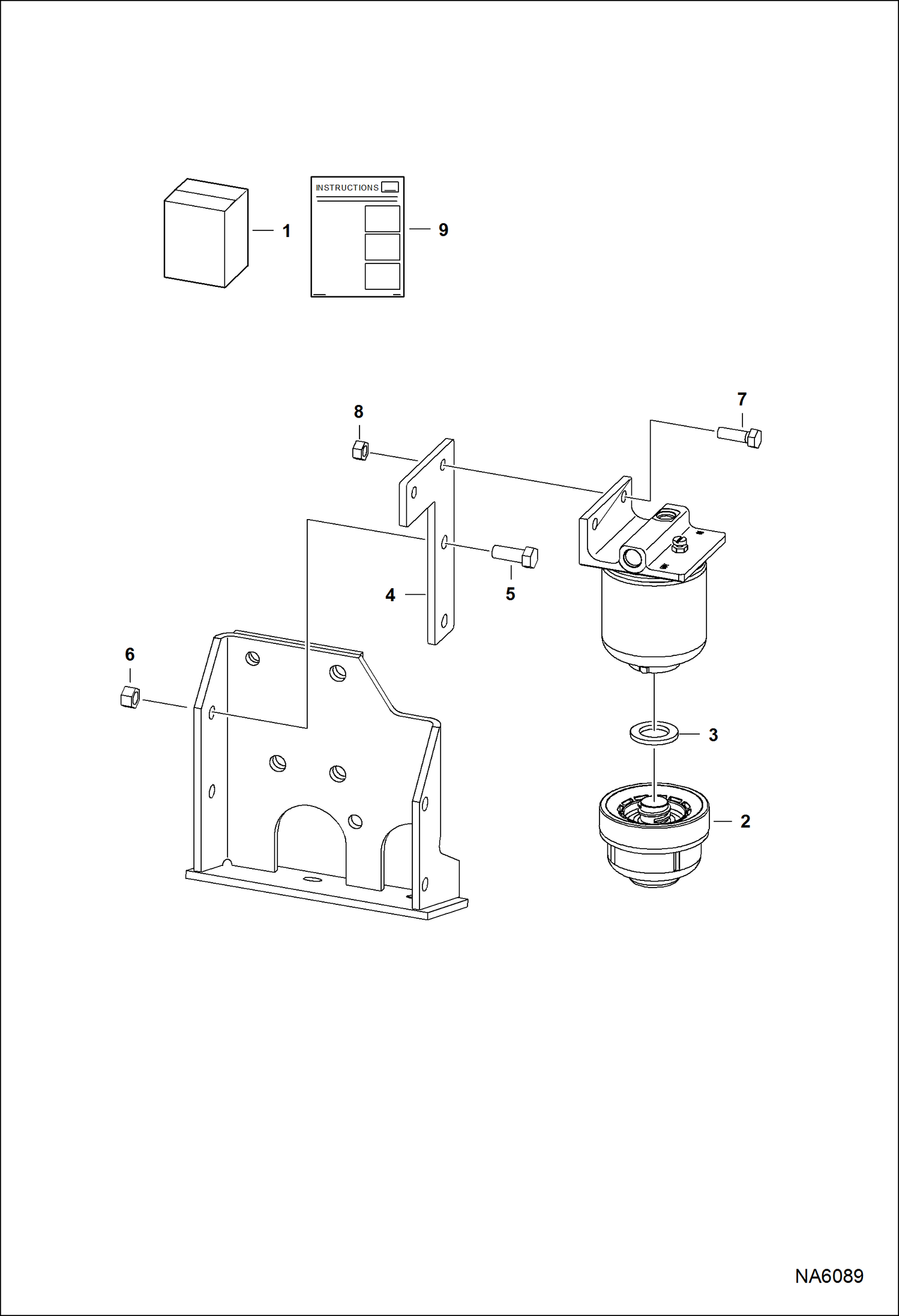 Схема запчастей Bobcat S-Series - FUEL SEDIMENT BOWL KIT ACCESSORIES & OPTIONS