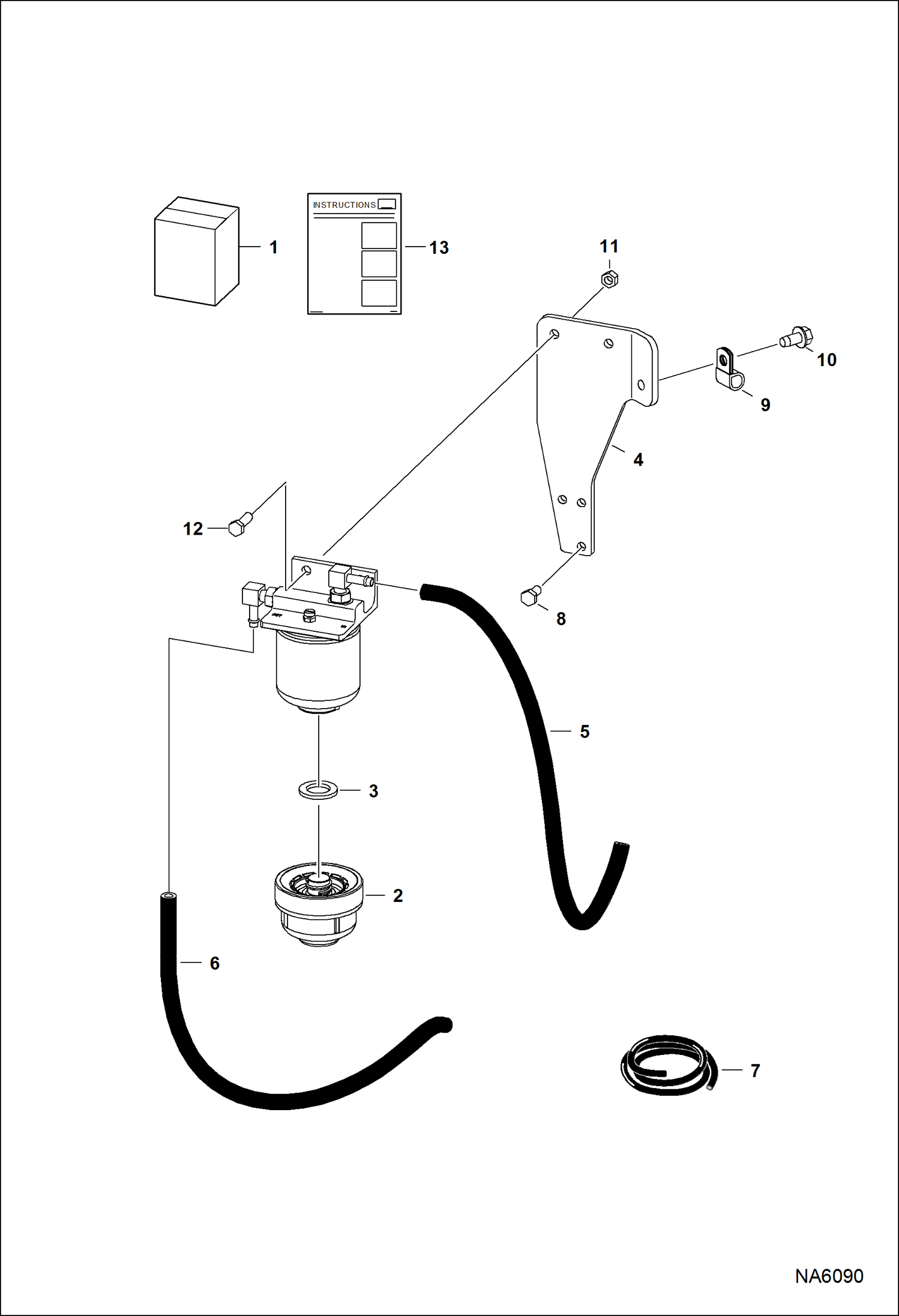 Схема запчастей Bobcat S-Series - FUEL SEDIMENT BOWL KIT ACCESSORIES & OPTIONS