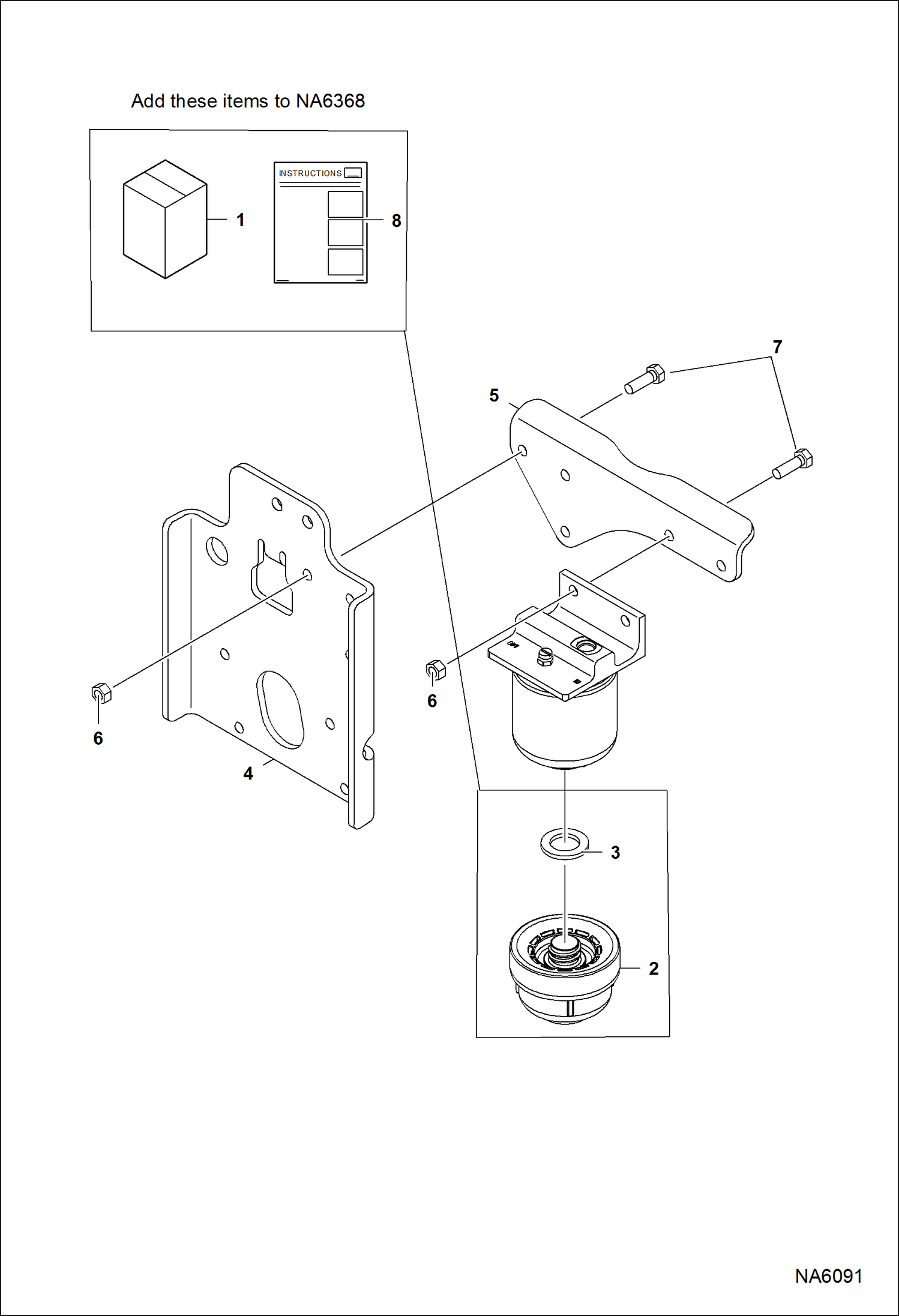 Схема запчастей Bobcat S-Series - FUEL SEDIMENT BOWL KIT ACCESSORIES & OPTIONS