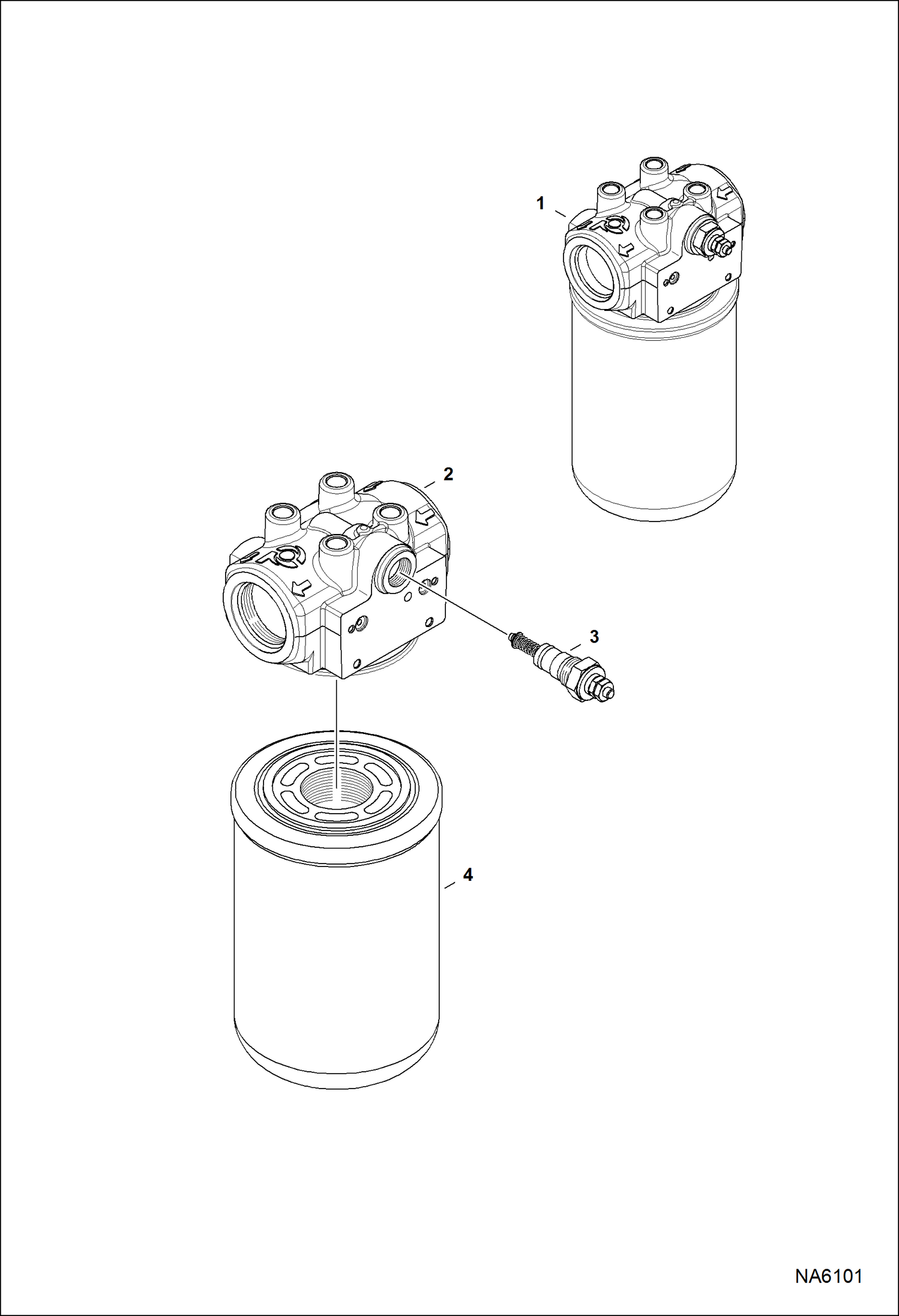 Схема запчастей Bobcat E25 - HYDRAULIC OIL FILTER HYDRAULIC SYSTEM