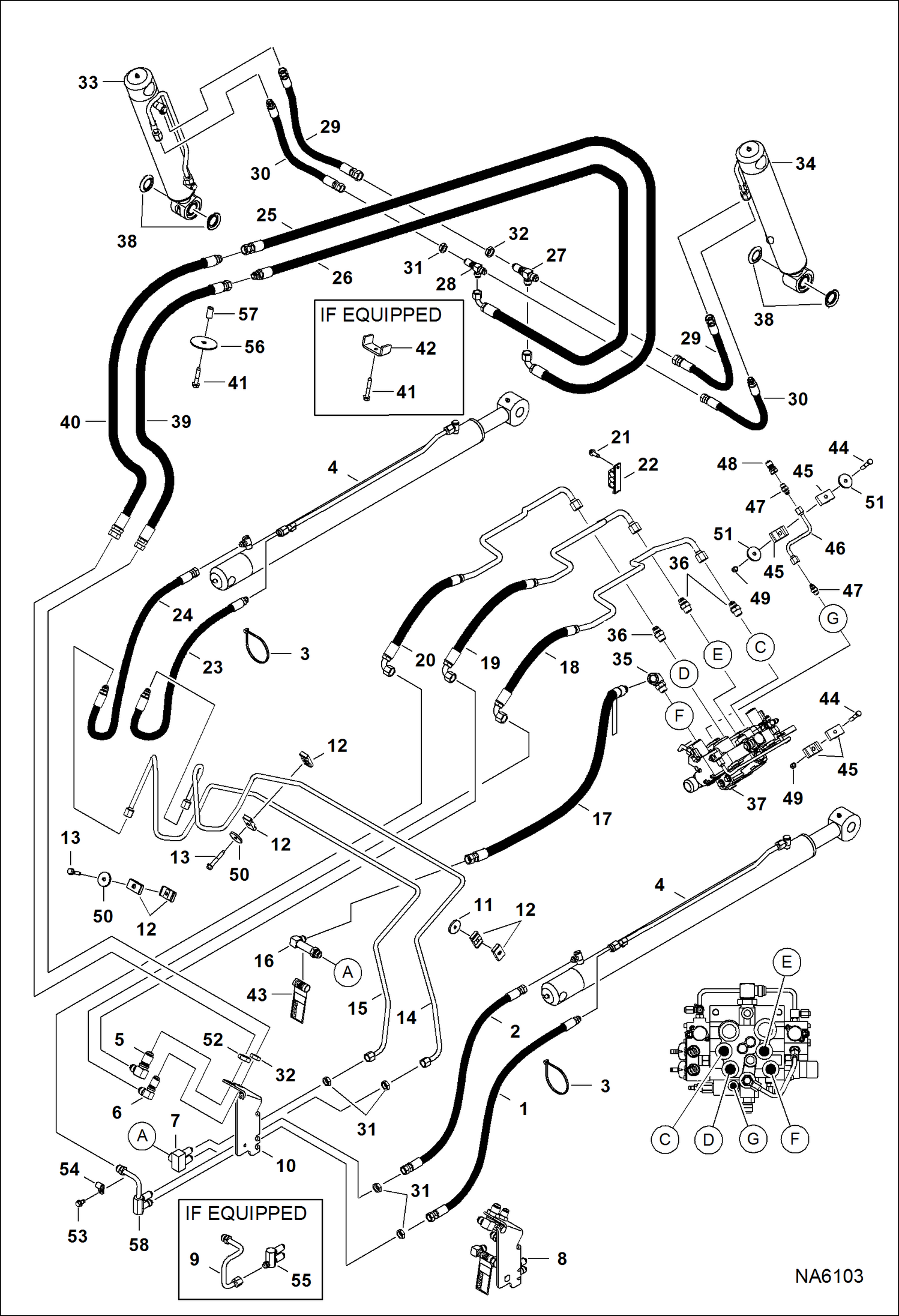 Схема запчастей Bobcat S-Series - HYDRAULIC CIRCUITRY (W/O BPV) HYDRAULIC SYSTEM