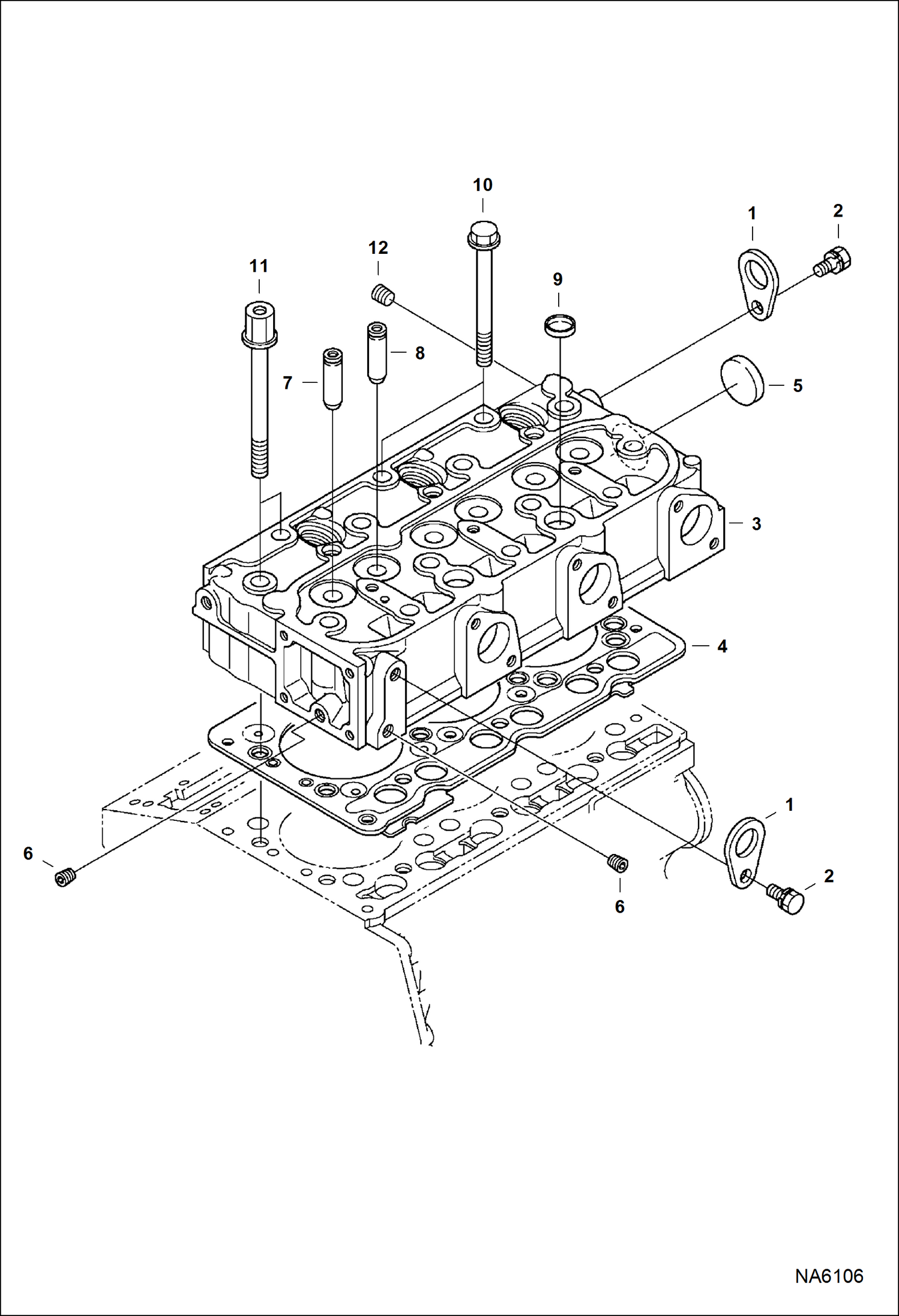 Схема запчастей Bobcat E25 - CYLINDER HEAD POWER UNIT