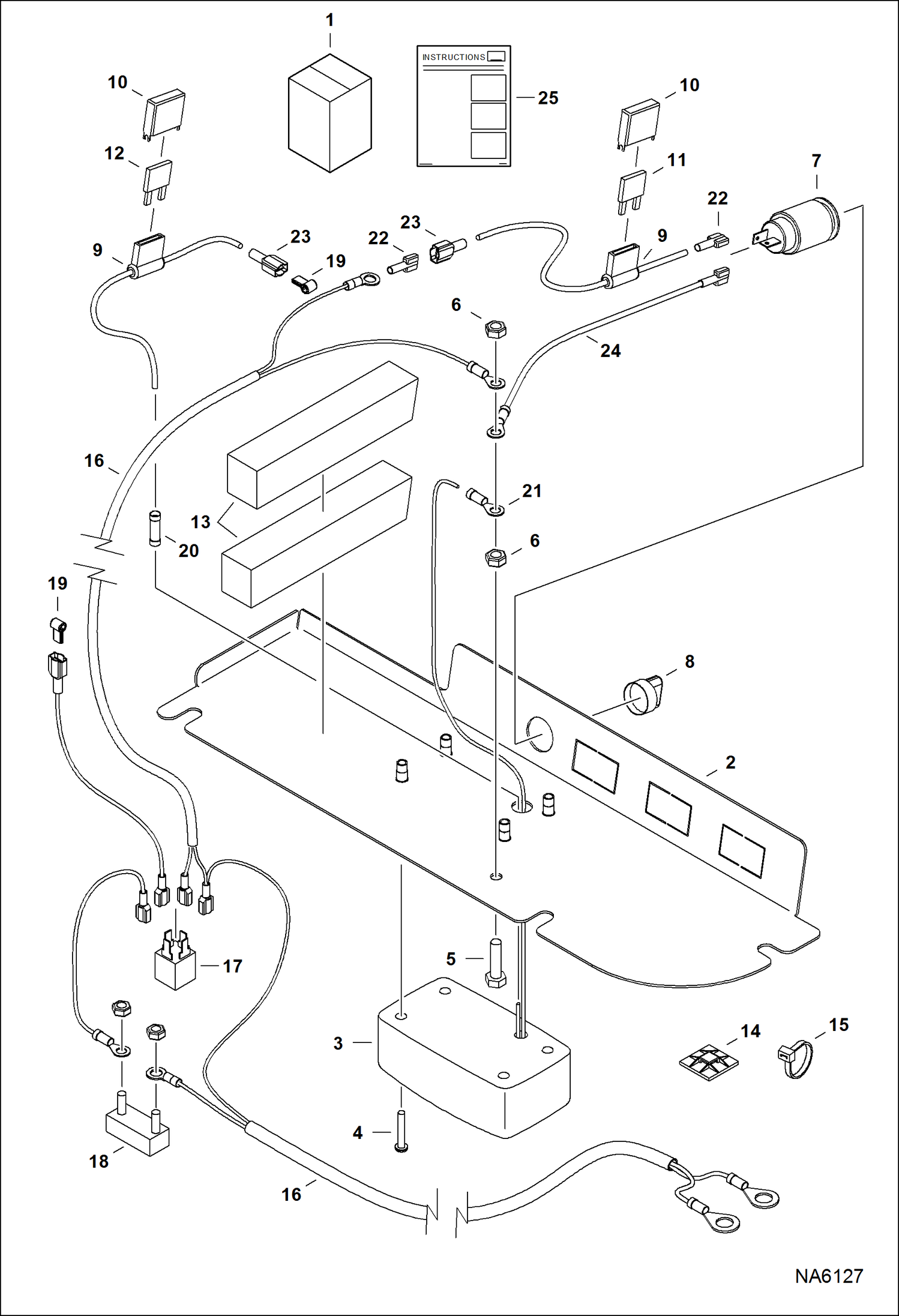 Схема запчастей Bobcat CT225 - CAB SWITCH PANEL KIT (W/Rear Corner Windows) ACCESSORIES & OPTIONS