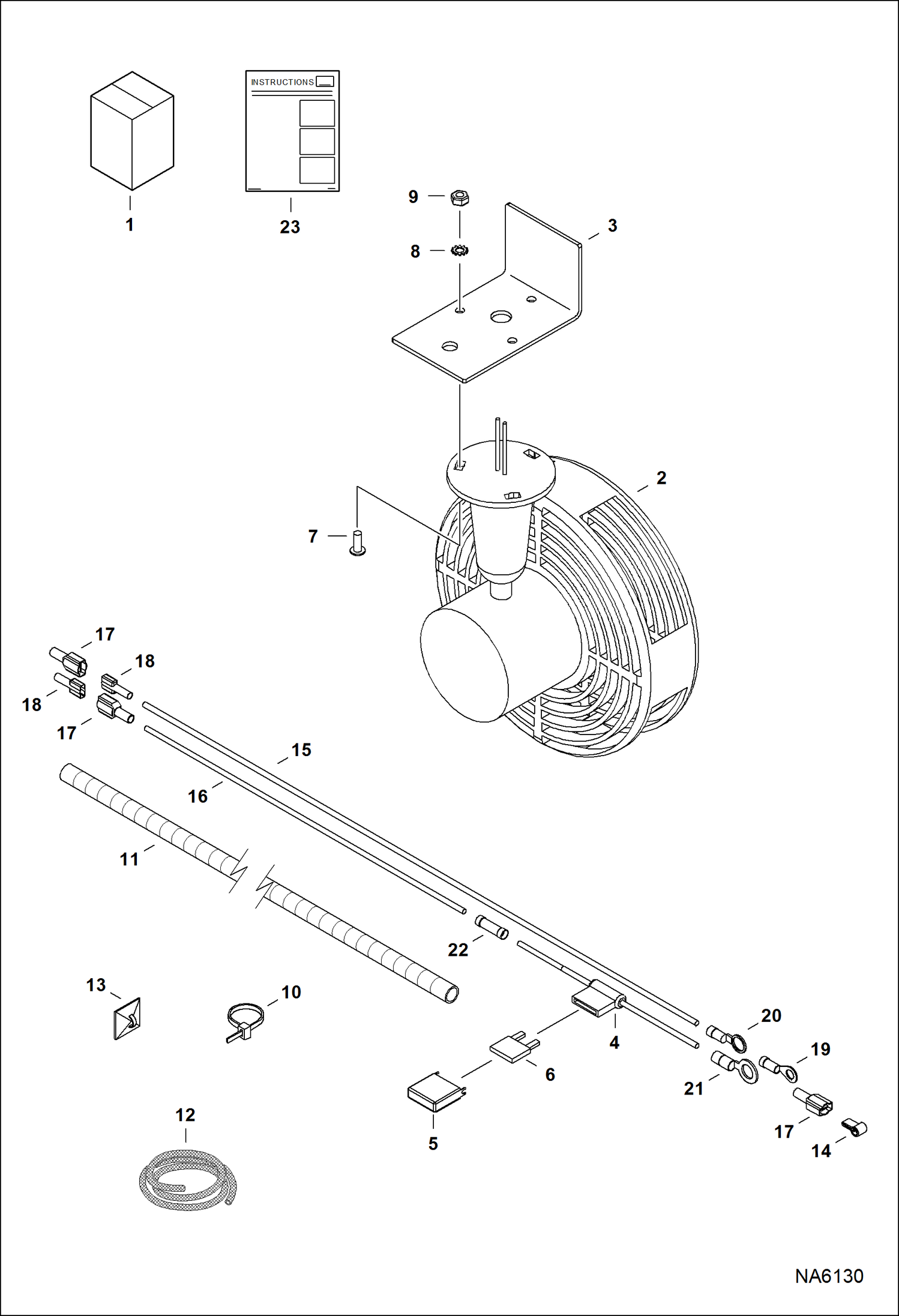 Схема запчастей Bobcat CT225 - CAB DEFROSTER FAN KIT (W/Rear Corner Windows) ACCESSORIES & OPTIONS