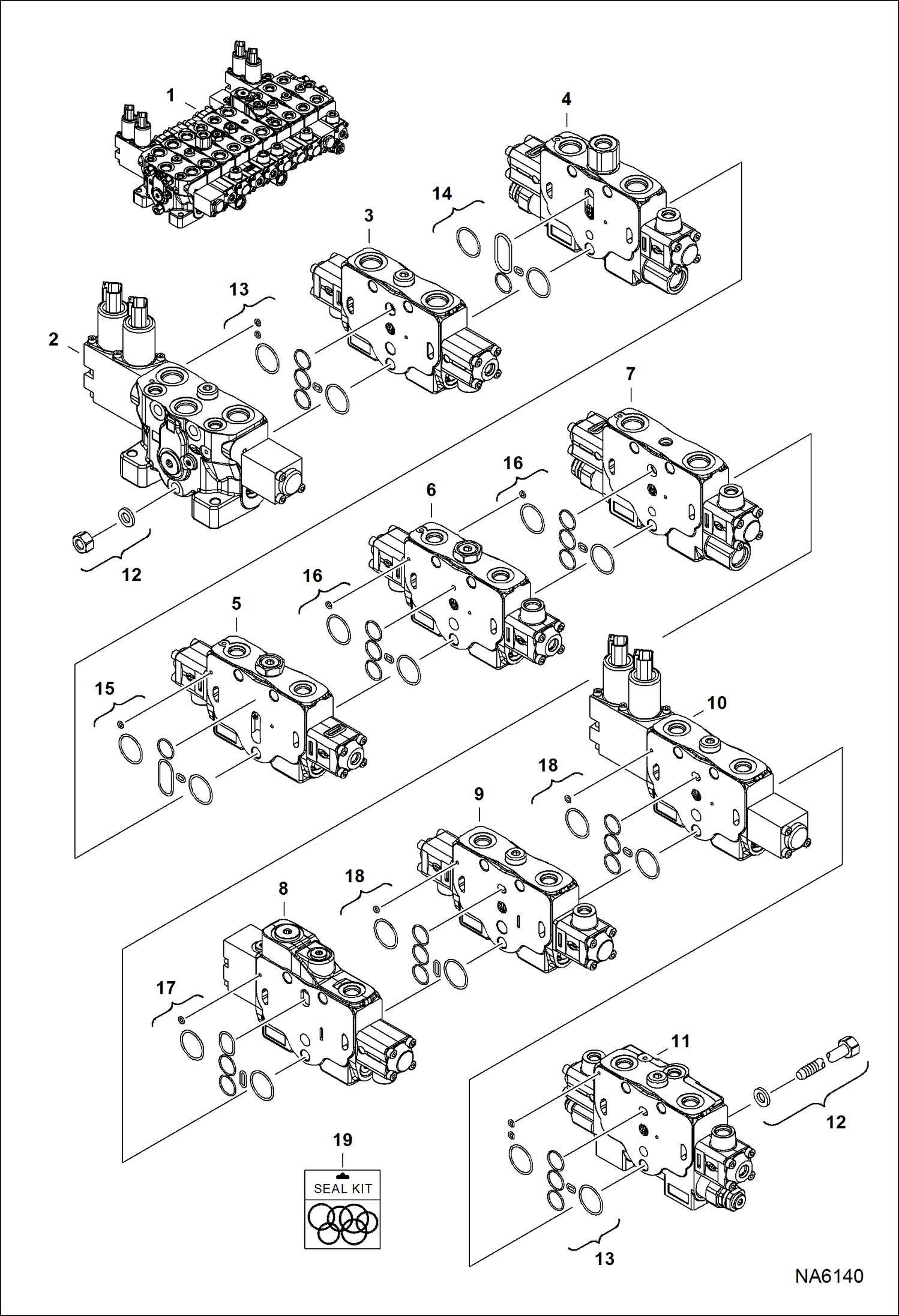 Схема запчастей Bobcat E25 - HYDRAULIC CONTROL VALVE (Assembly) HYDRAULIC SYSTEM