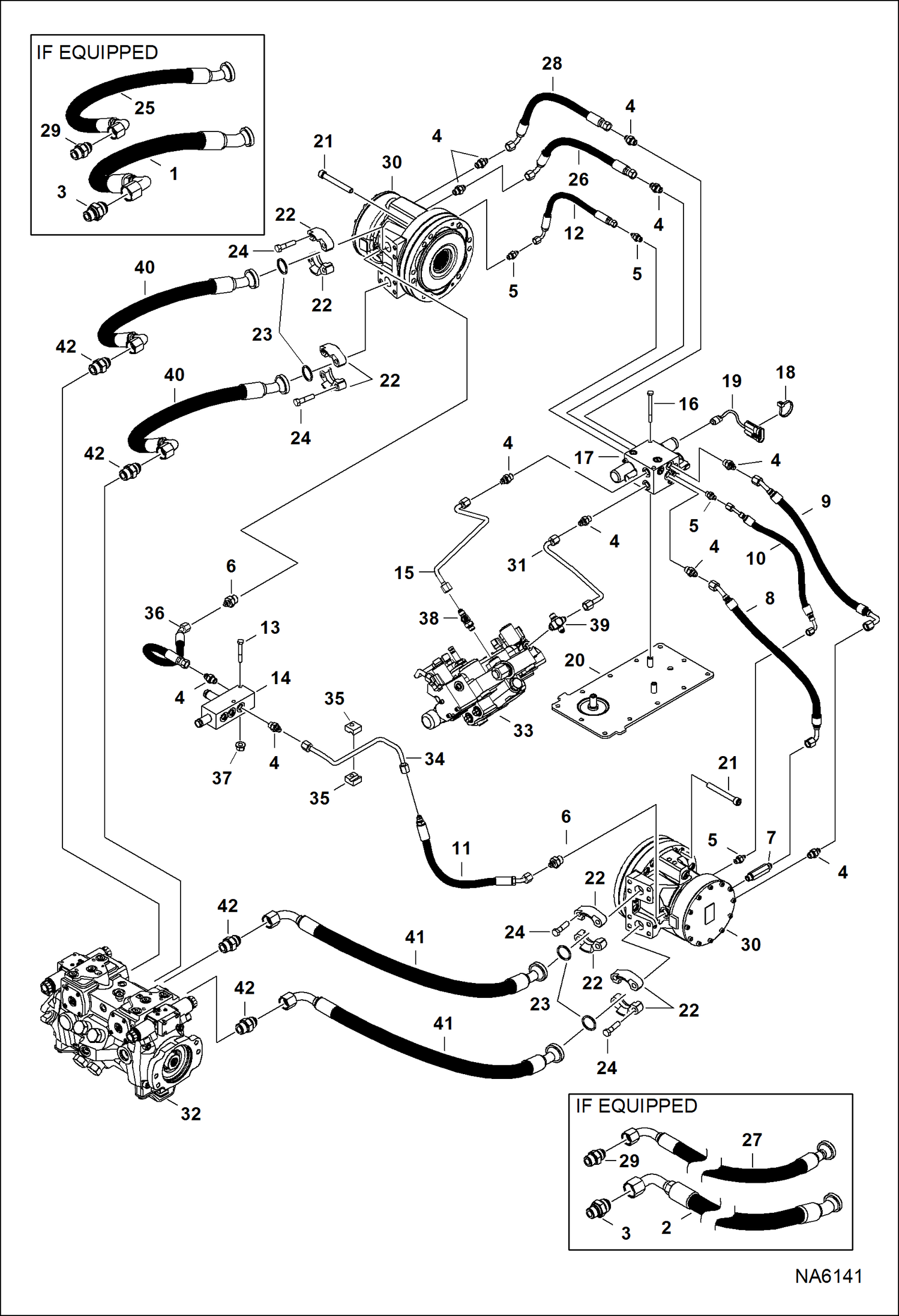 Схема запчастей Bobcat A-Series - HYDROSTATIC CIRCUITRY (2-Speed Motor) (S/N A3P611001 - 12349, A3P711001 - 12199) HYDROSTATIC SYSTEM