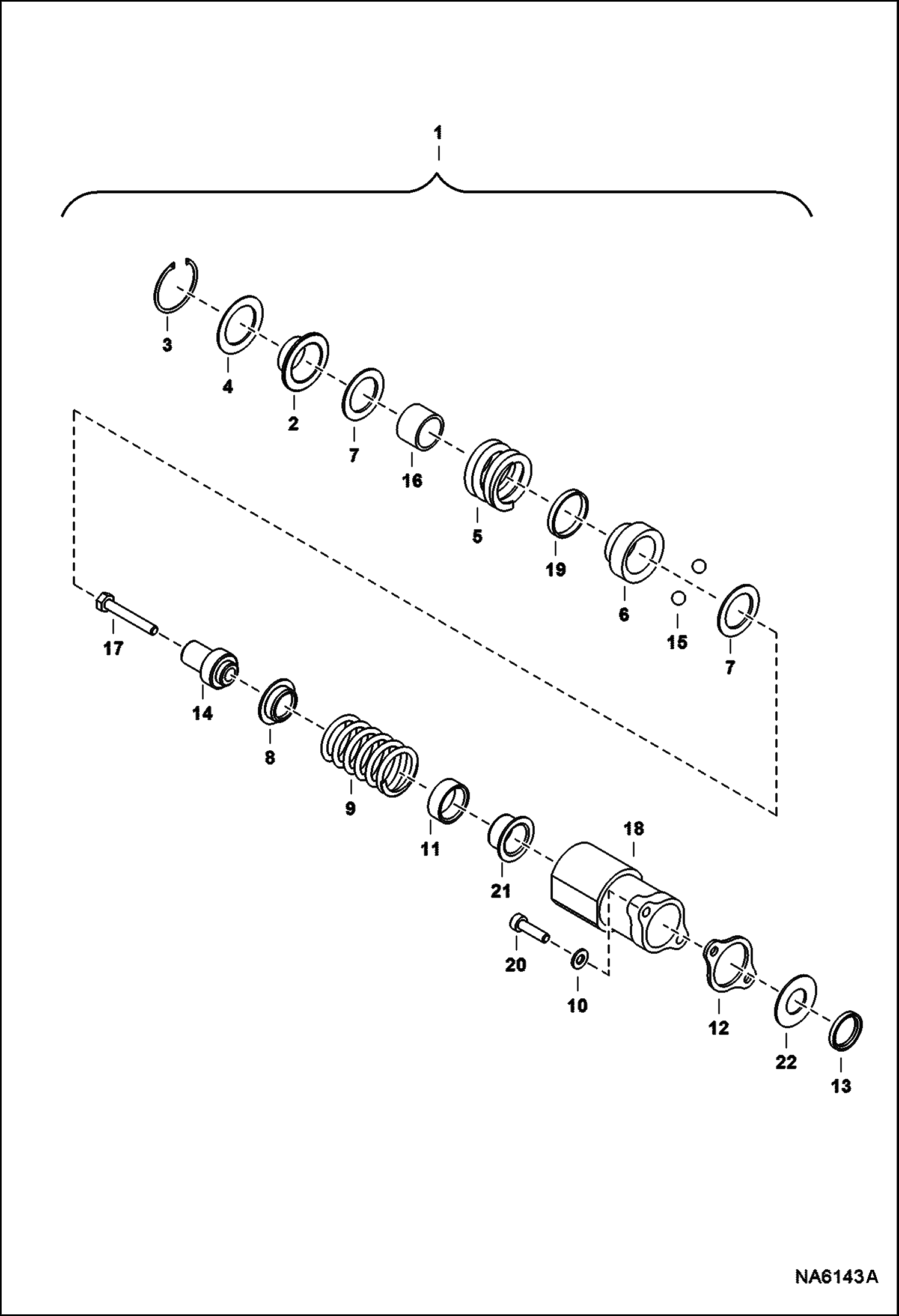 Схема запчастей Bobcat BACKHOE - BACKHOE (Control Valve) (Spring Return Spool Kit) (709 A54M) (709FDS A5F3) 709 BACKHOE