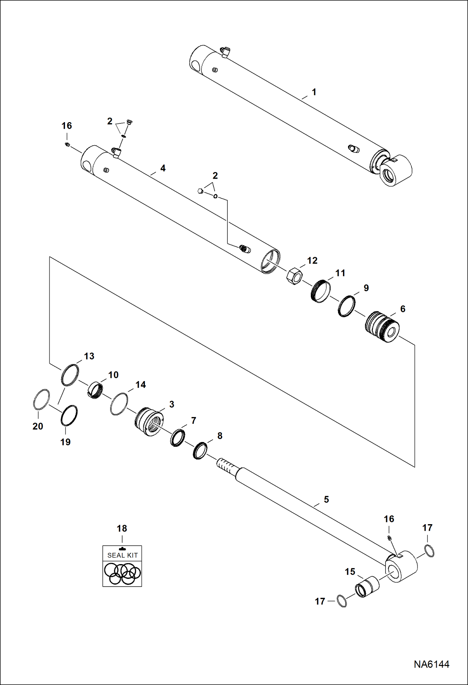 Схема запчастей Bobcat E55 - ARM CYLINDER HYDRAULIC SYSTEM