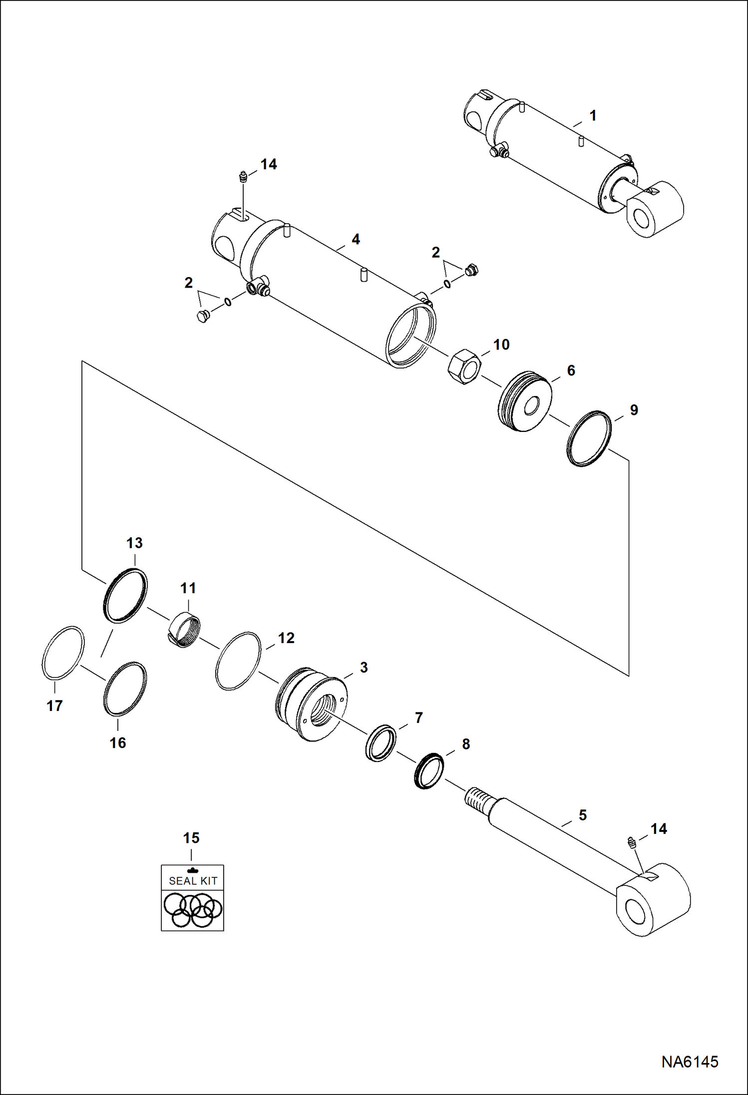 Схема запчастей Bobcat E55 - BLADE CYLINDER HYDRAULIC SYSTEM