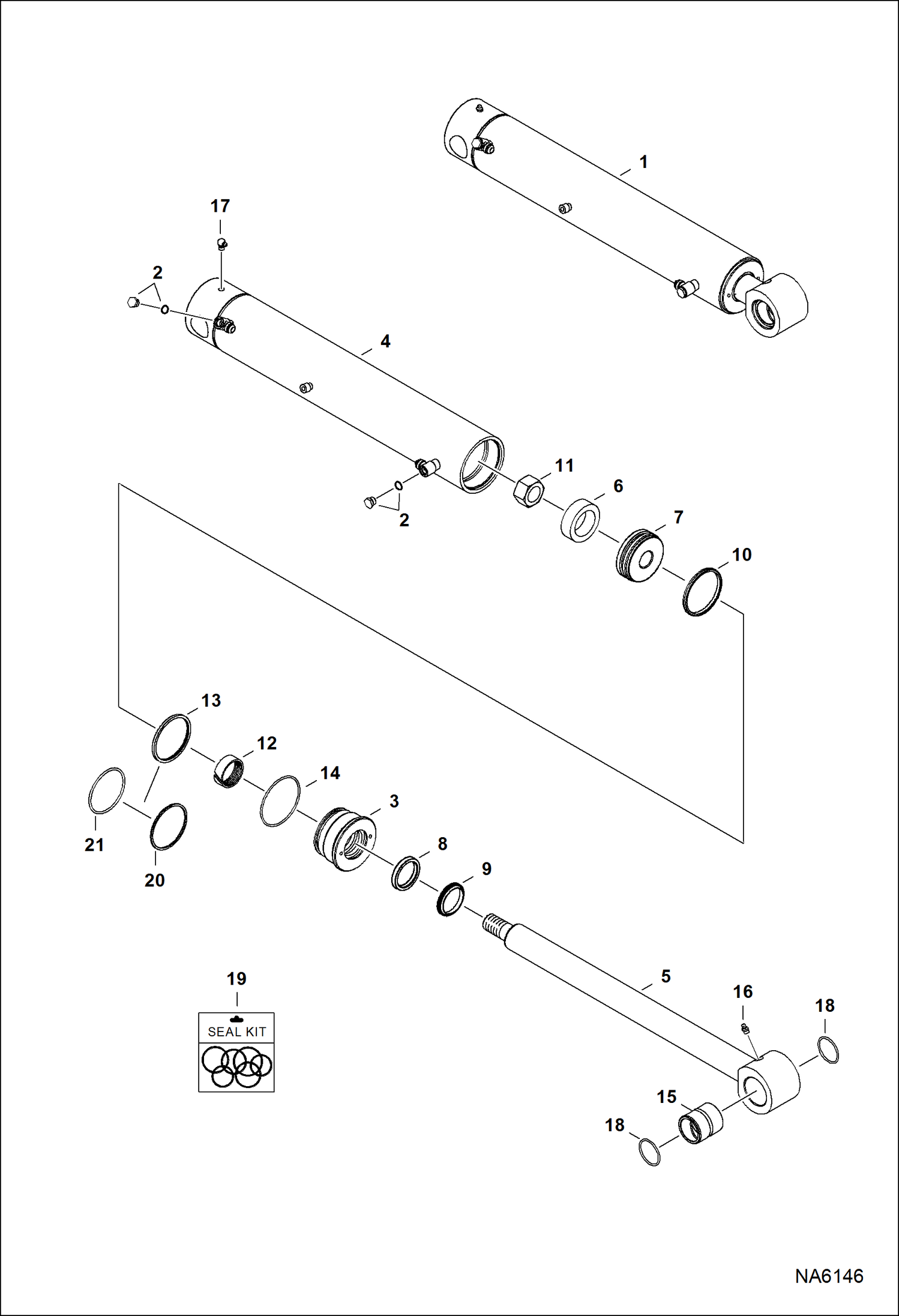 Схема запчастей Bobcat E55 - BOOM SWING CYLINDER HYDRAULIC SYSTEM