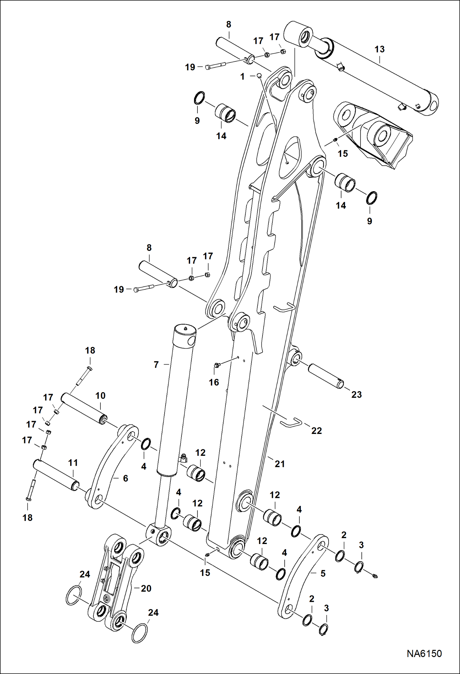 Схема запчастей Bobcat E55 - ARM WORK EQUIPMENT